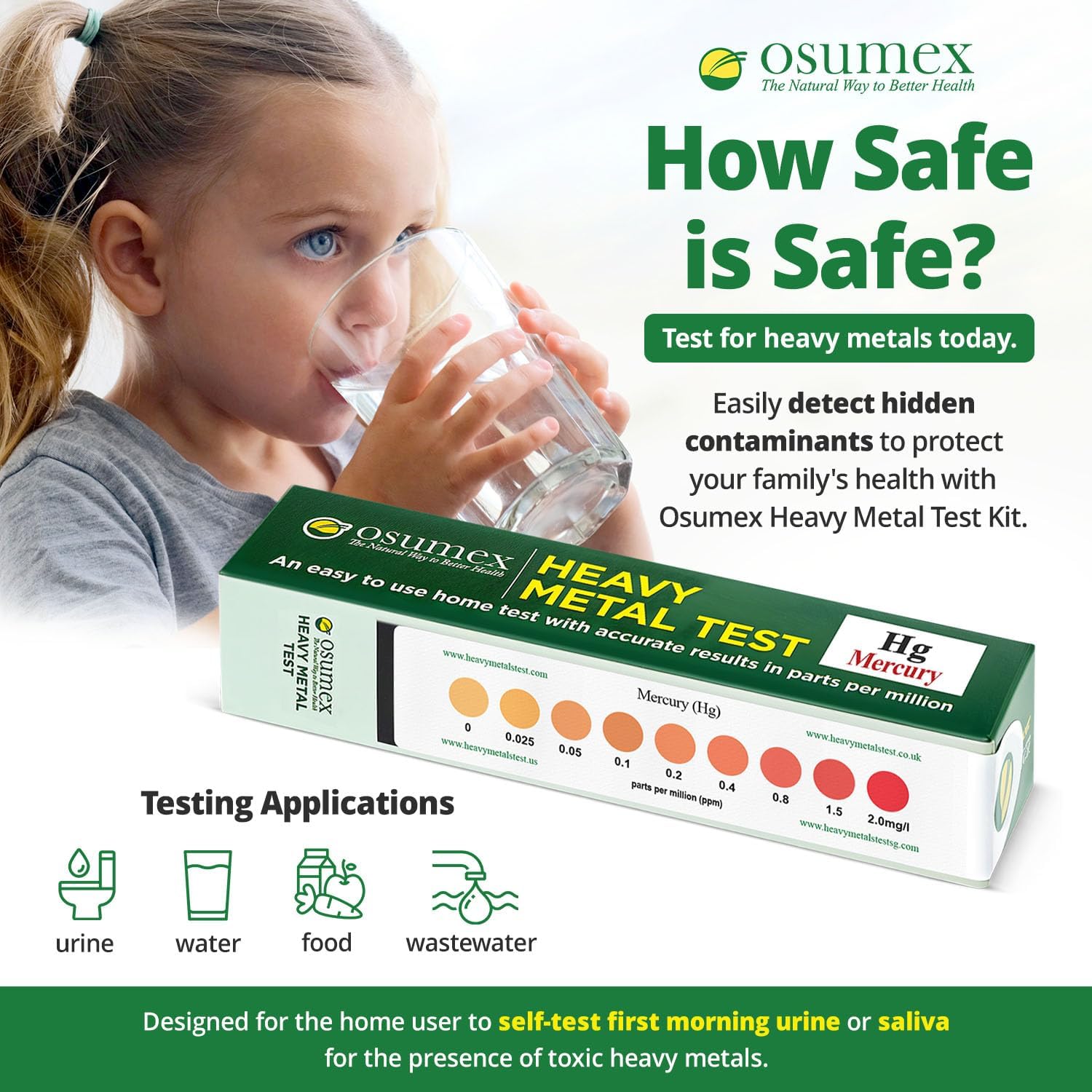 Heavy Metal Mercury Test Kit 1 Pack Heavy Metals Test - Drinking Water Test Kit, Heavy Metal Test Kit, Mercury Testing Kit