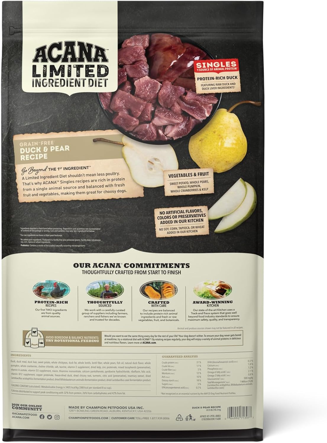 ACANA Singles Limited Ingredient Dry Dog Food Beef & Pumpkin 4.5lb Bag