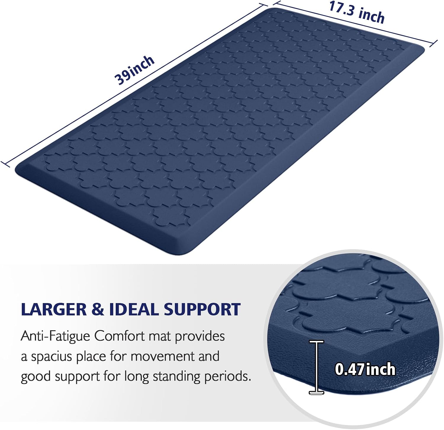 WISELIFE Kitchen Mat Cushioned Anti Fatigue Floor Mat, 17.3"x60", Thick Non Slip Waterproof Kitchen Rugs and Mats, Standing Mat for Floor, Home