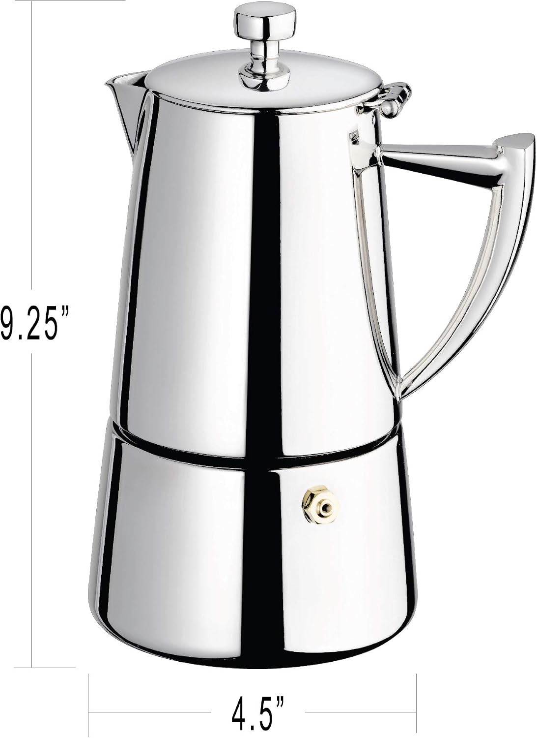 Cuisinox Roma Stovetop Espresso Maker COF-6R, Stainless Steel Coffee Percolator Stovetop, Heat-Resistant & Non-Reactive, 6-Cup Italian Espresso Maker Easy to Clean, Durable Stove Top Percolator