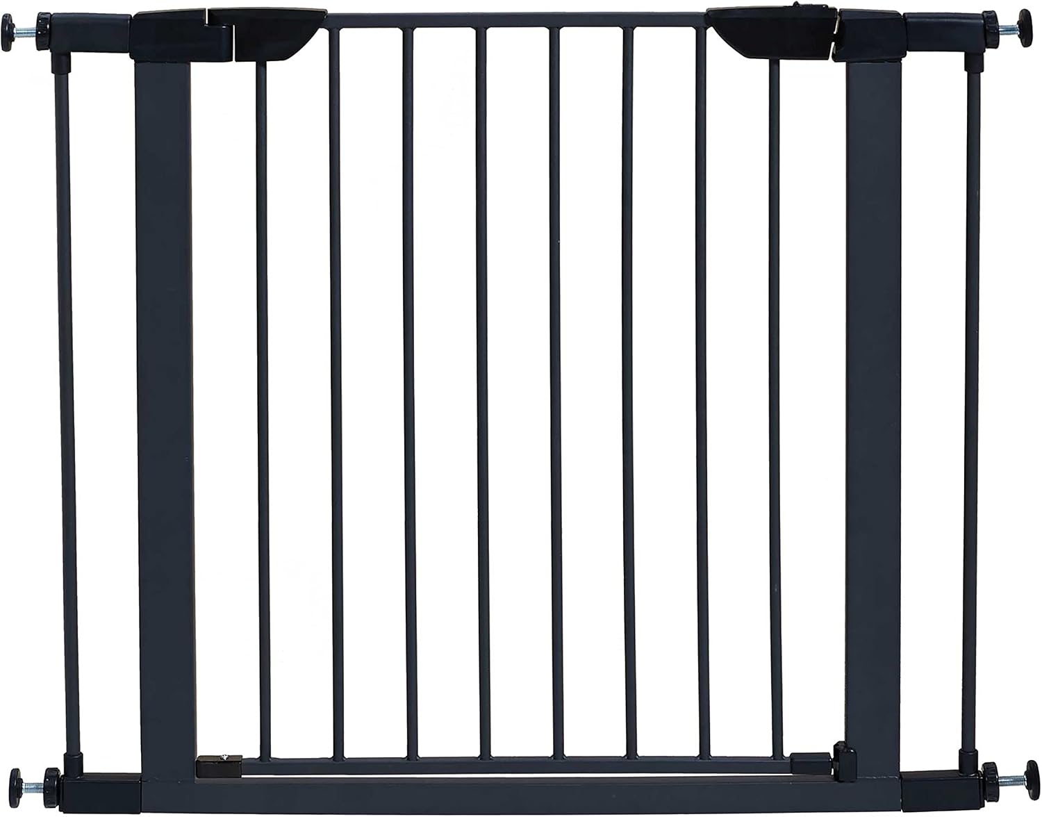 Midwest Homes 39-Inch Steel Walk-Thru Dog Gate, Expands to 38" | Pressure Mounted, Expands 29.5"- 38" Wide, Auto-Close Door, Spring-Loaded Latch, Includes Two 3" Extensions
