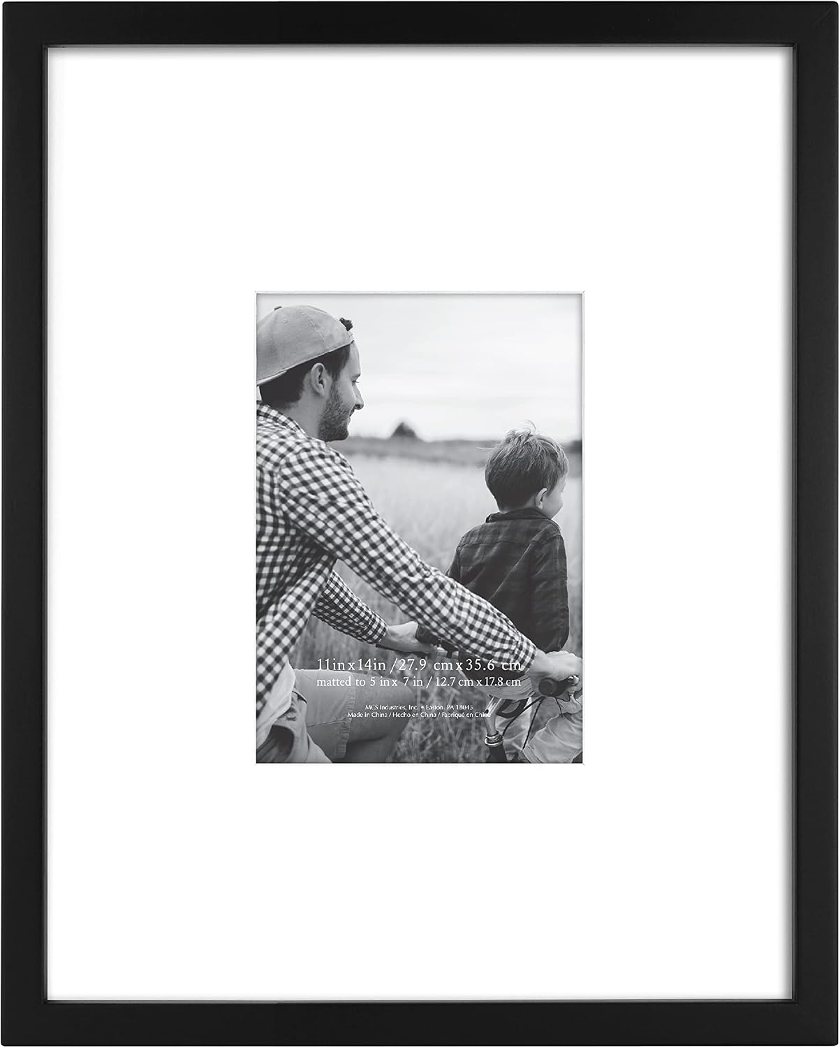 MCS East Village Picture Frame, 18x18 Matted to 12x12, Black, 2-Pack