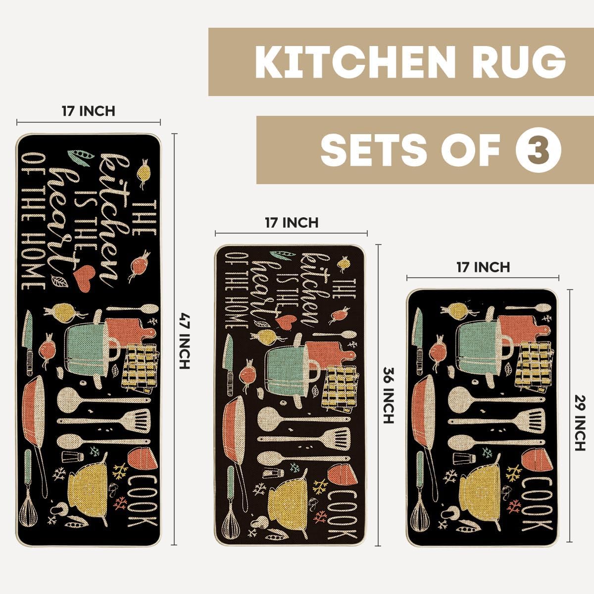 Artoid Mode The Kitchen is The Heart of The Home Kitchen Mats Set of 2