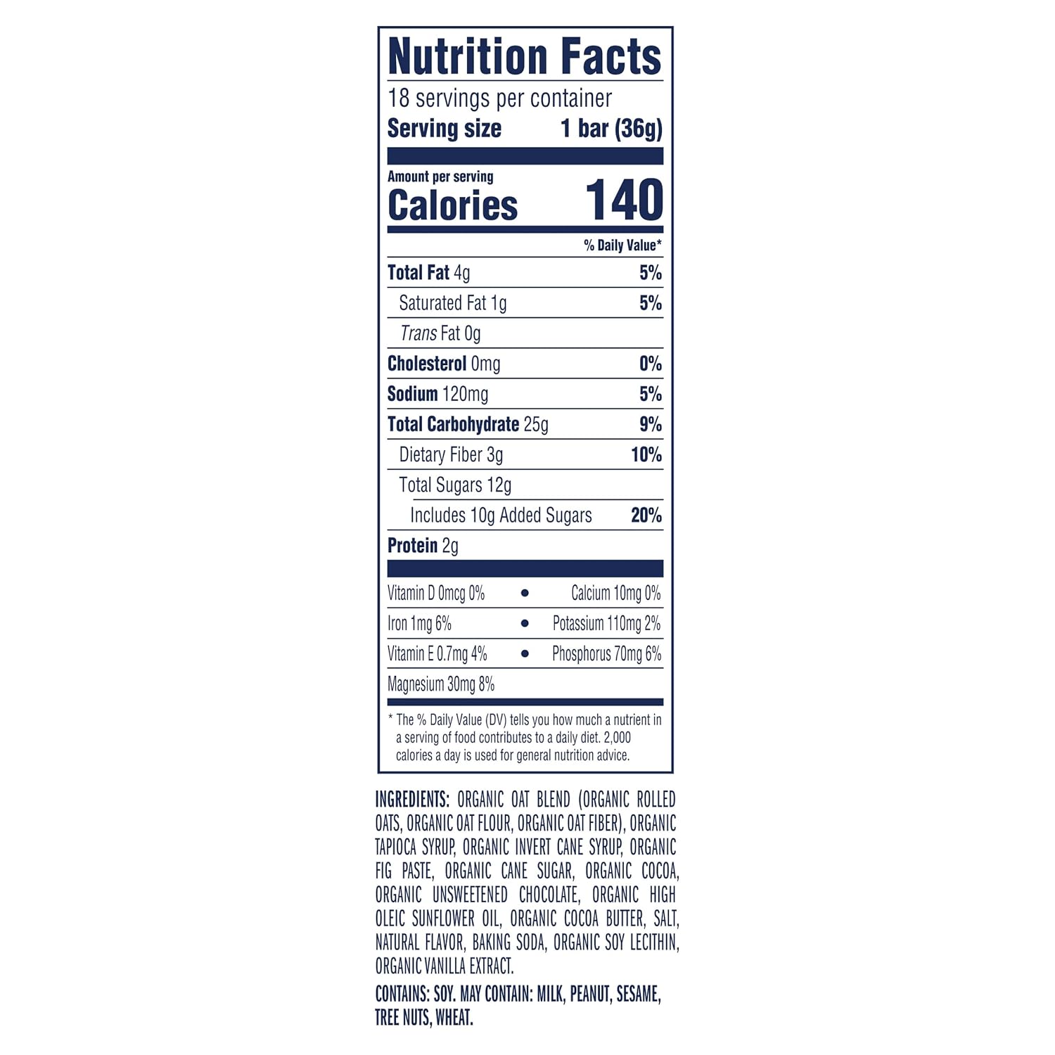 Zbar - Chocolate Brownie - Soft-Baked Energy Snack Bars - Non-GMO - 11g Whole Grains - USDA Organic Granola Bars - Snacks for Kids (18 Pack)