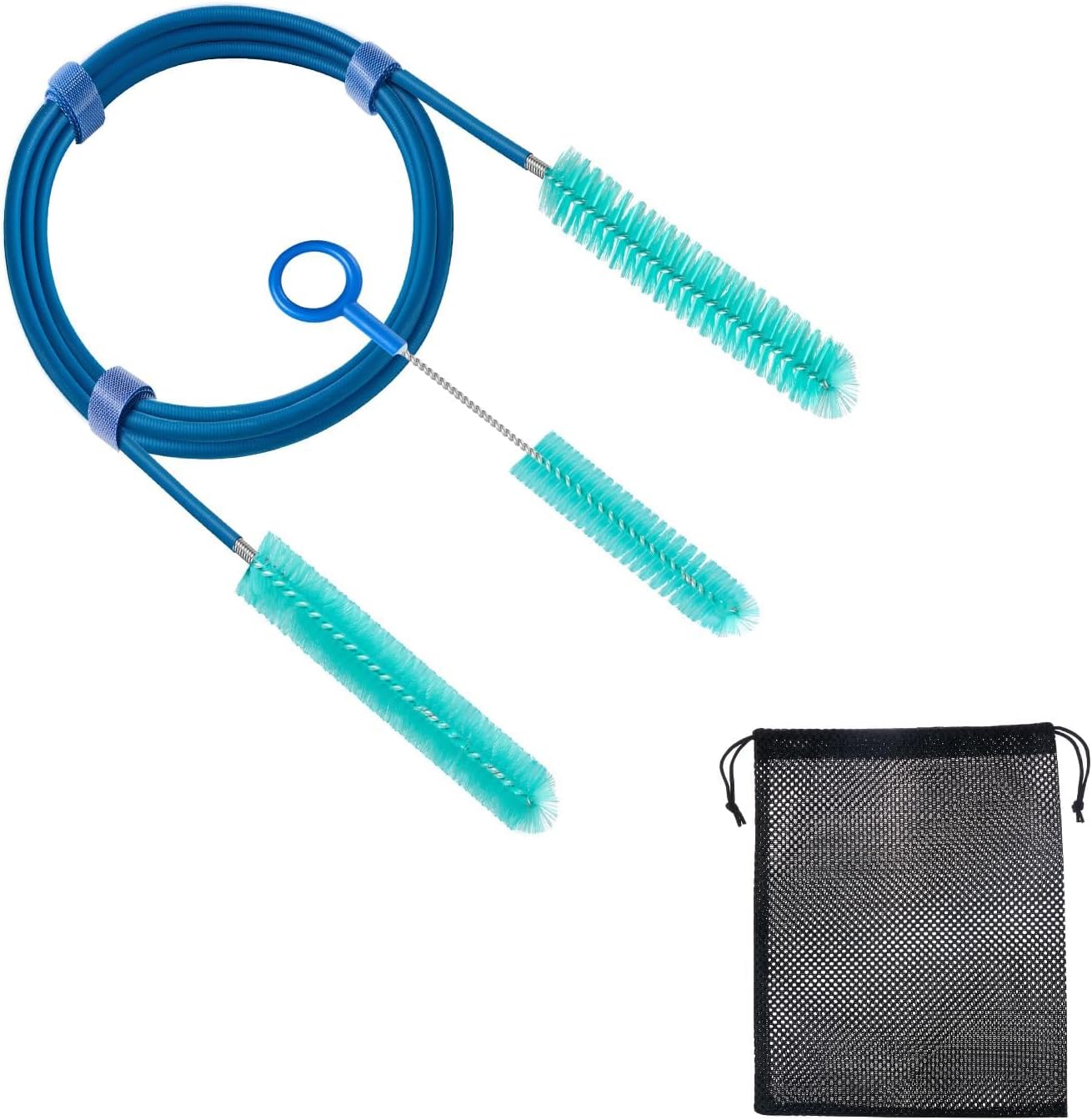 CPAP Cleaning Brush Set, 78.7 in Dual-Ended CPAP Hose Brush for 22 mm & 15 mm Tubing, Tube Cleaning Brush & Hose Cleaner Brush with Detail Brush for Mask