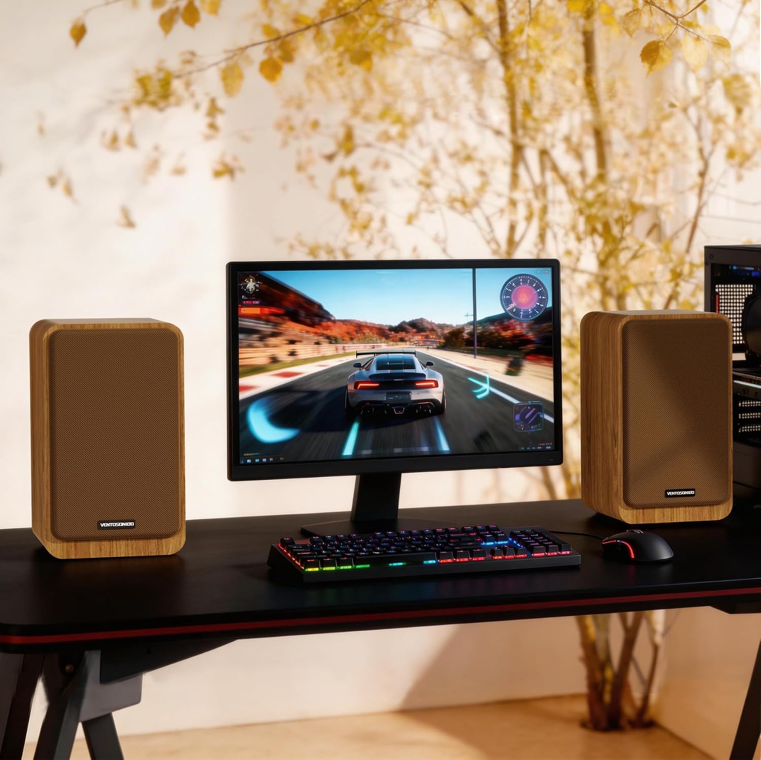 Powered Bookshelf Speakers - Studio Monitor Bookshelf Speakers 36W RMS - Active Bookshelf Speakers