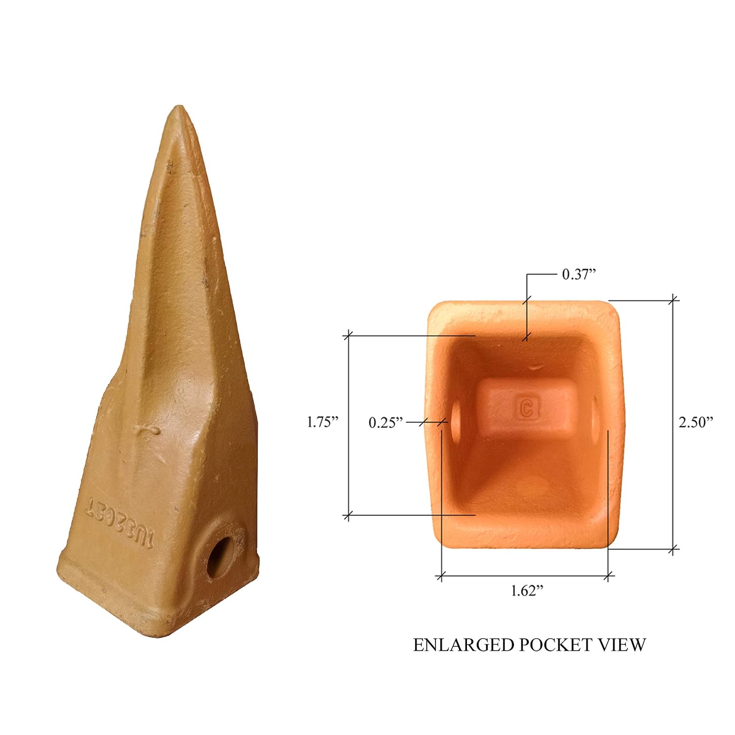 Backhoe Bucket Cat Style Tiger Teeth, 1U-3202TL (5)