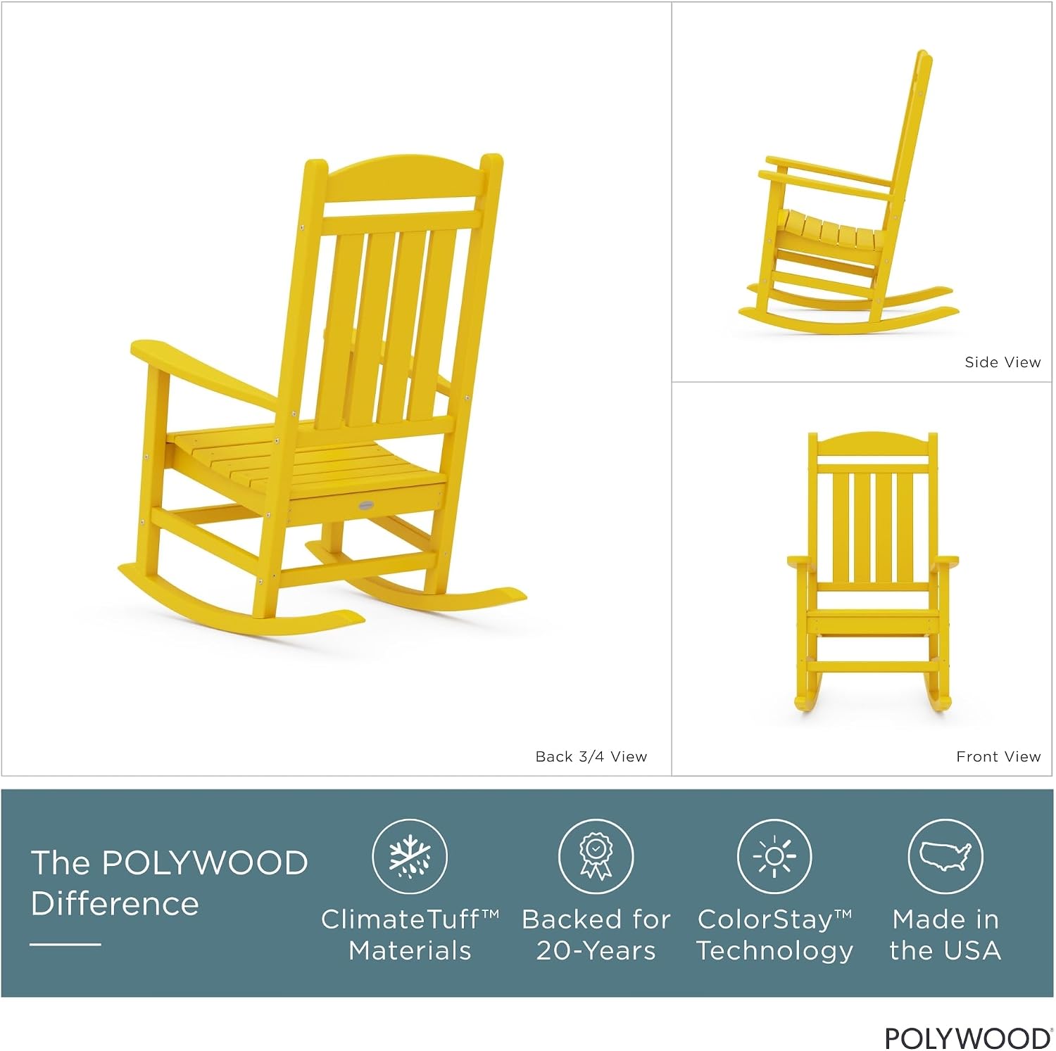 POLYWOOD Presidential Rocking Chair in White