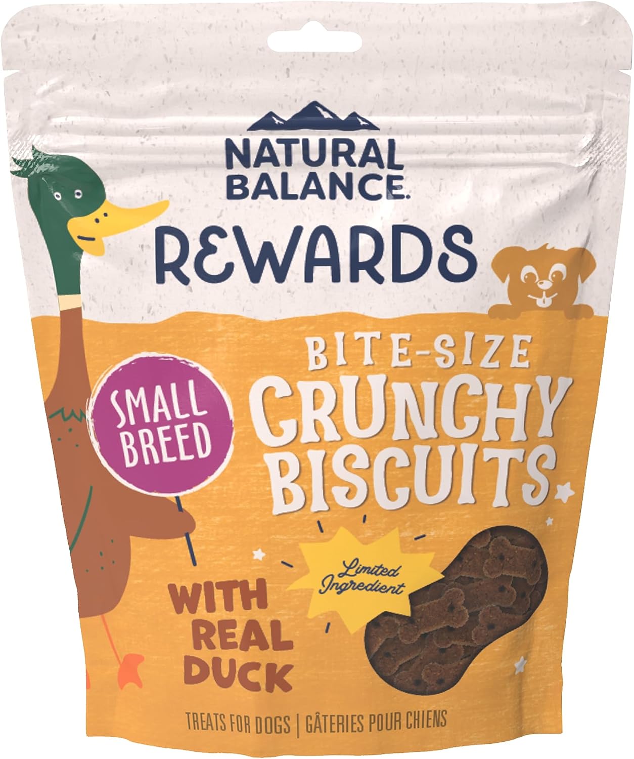 Natural Balance Limited Ingredient Rewards Crunchy Biscuits, Bite-Size Grain-Free Dog Treats for Small-Breed Dogs, Made with Real Venison, 8 Ounce (Pack of 1)