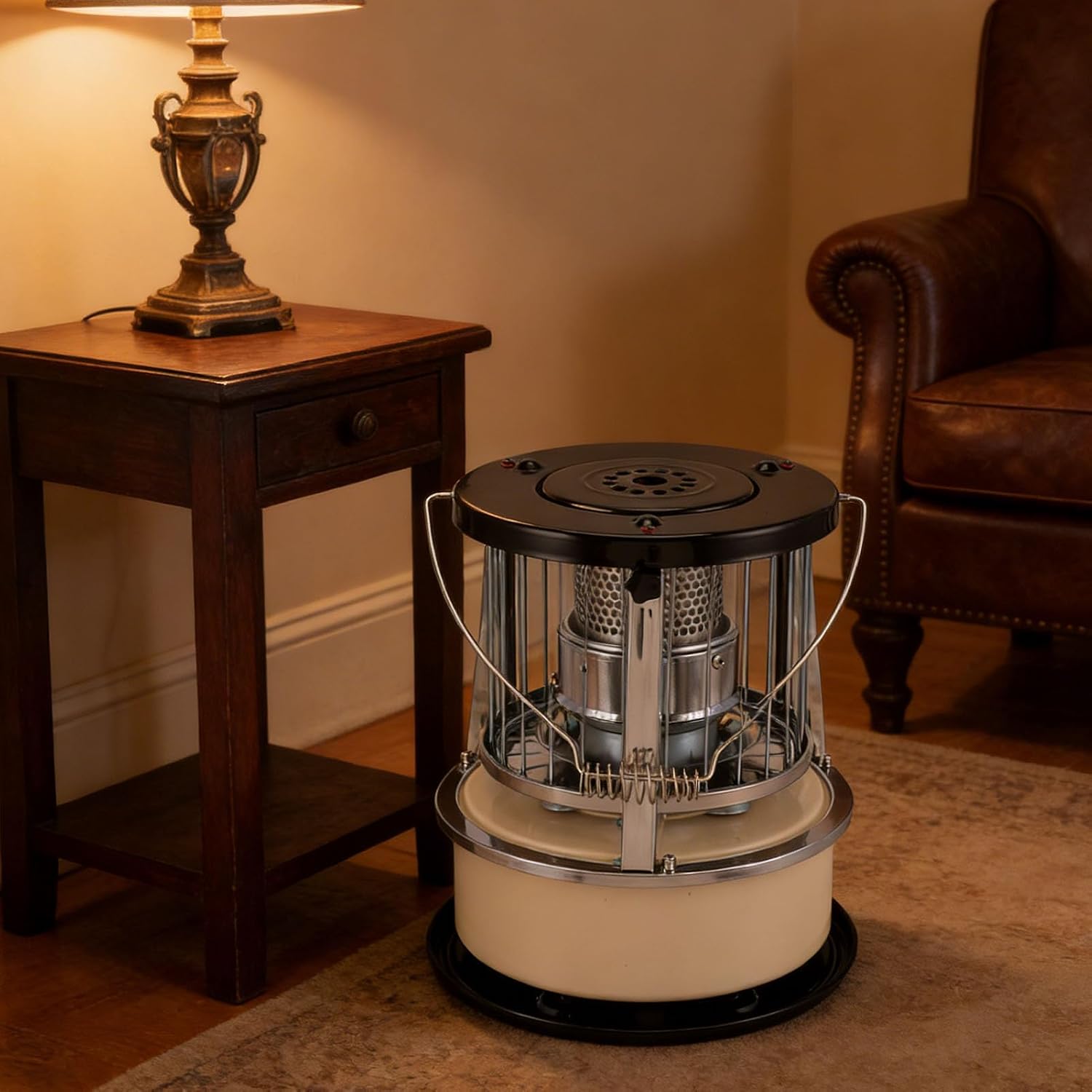 2.6KW Adjustable Height Kerosene Heater, Non-Electric Portable Radiant Heater with 25H Burn Time for Garage Camping