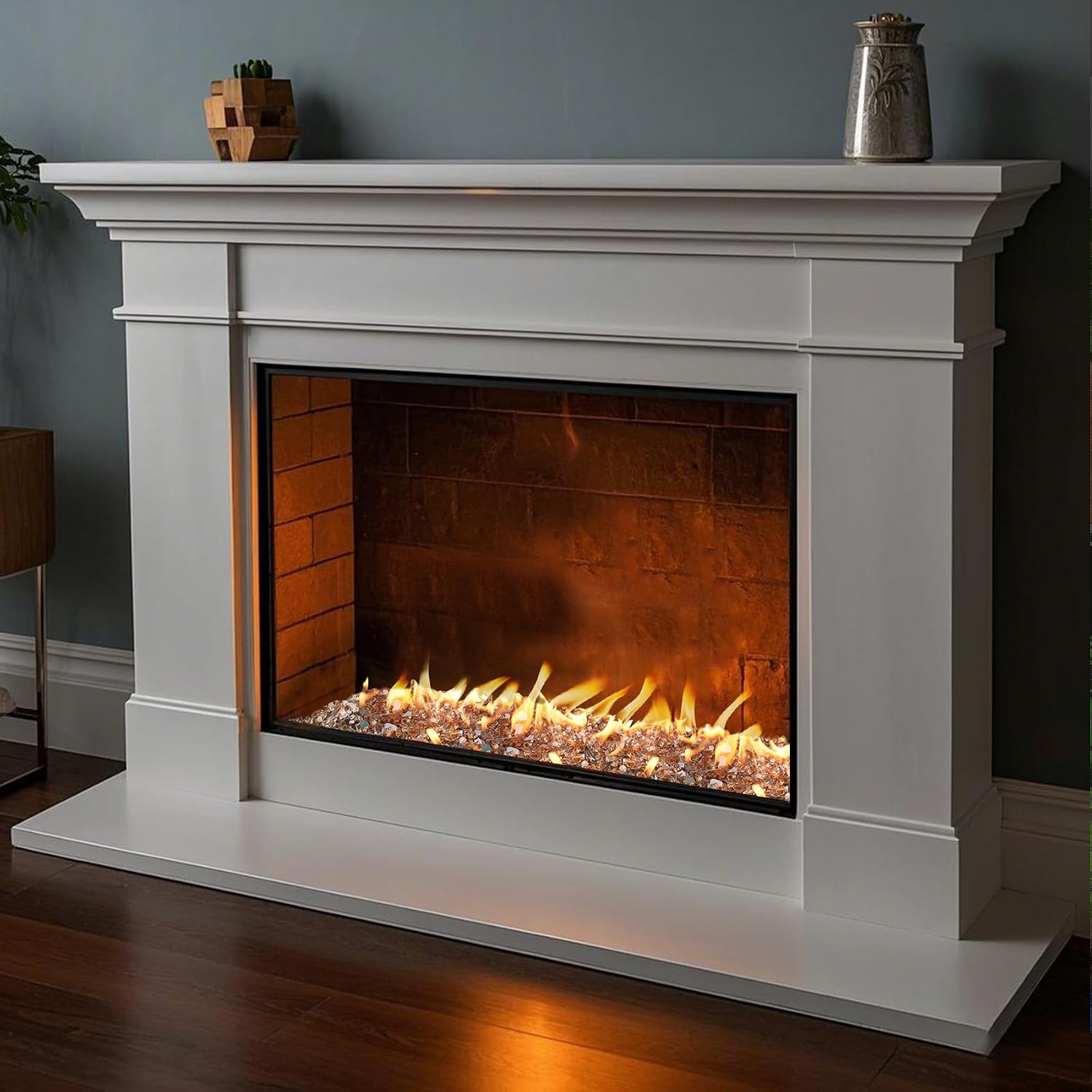 Skyflame 1/4" Pacific Blue Regular Fire Glass for Fire Pit Fireplace