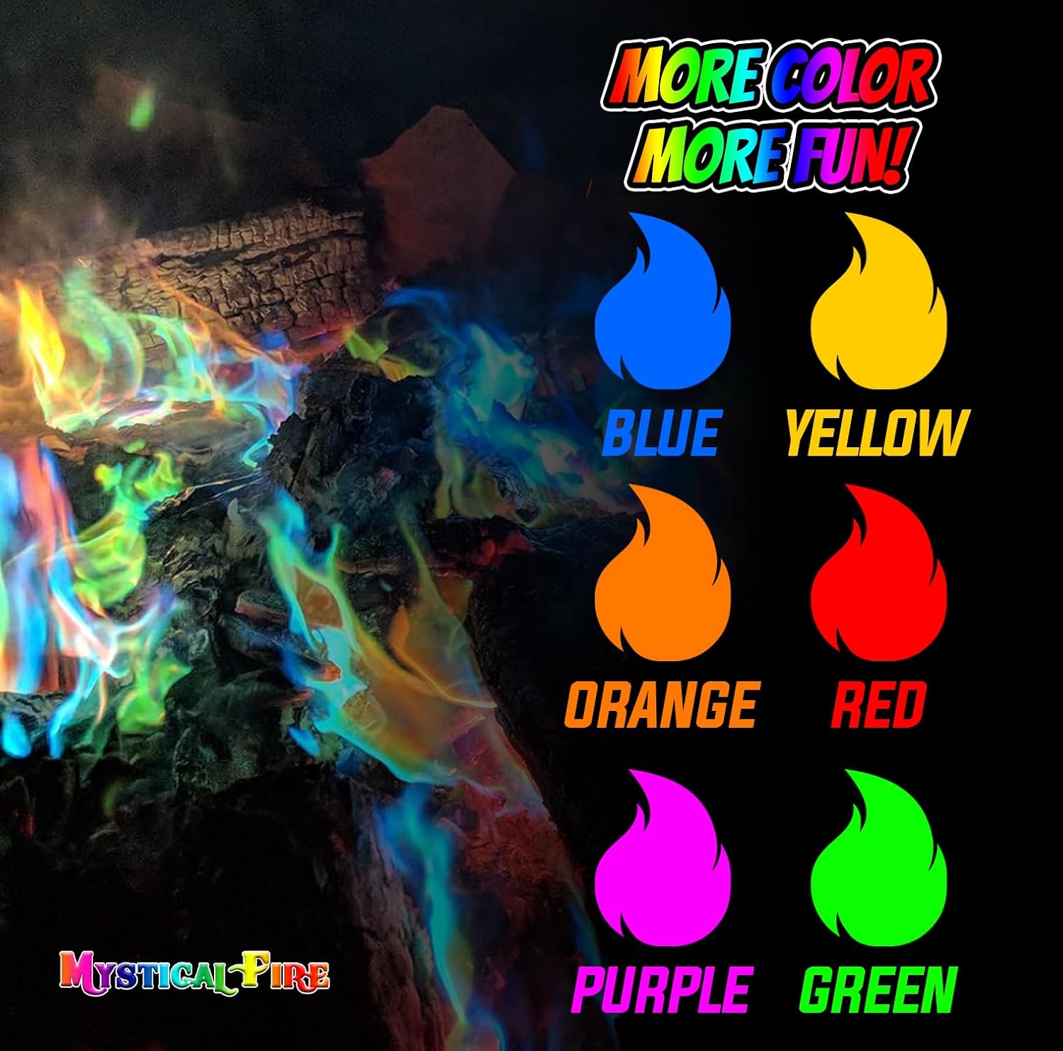 Mystical Fire Merlin’s Fire Color Changing Packets Fire Color Packets 6pk | 6-pack color changing fire packets creates colorful flames in fire