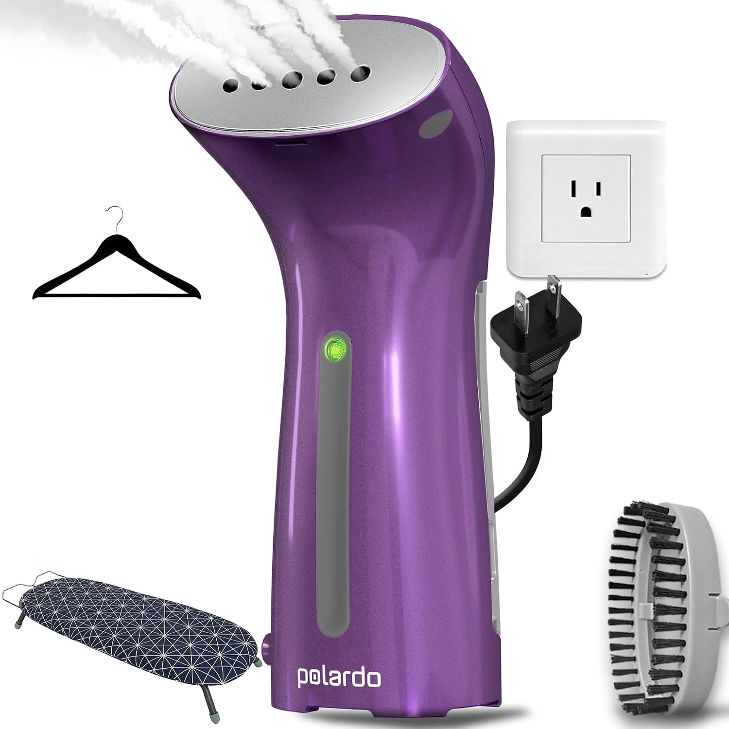 Polardo Travel Garment Steamer - Compact Portable Handheld Clothes Steamer with 360° Anti-Spill Technology