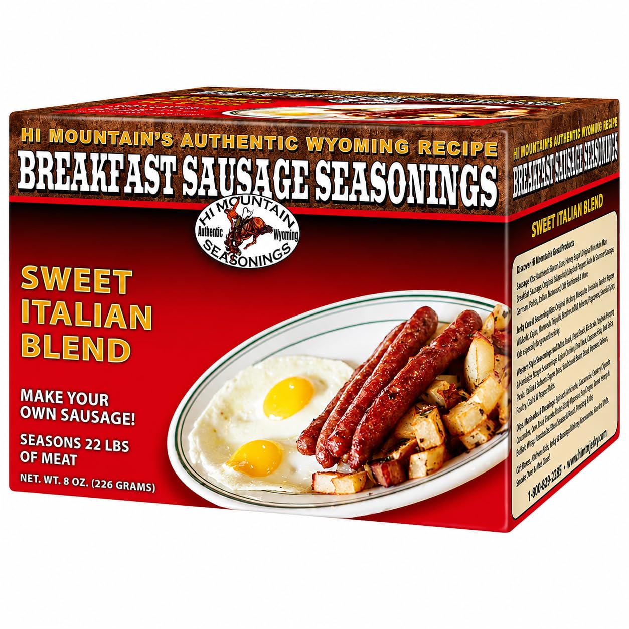 Hi Mountain Breakfast Sausage Seasoning | ORIGINAL MOUNTAIN MAN | 24 lbs | Hearty Old West mix for homemade pork, venison, deer, elk & wild game sausage patties or breakfast sausage links