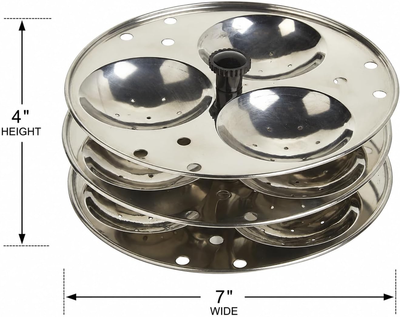 Tabakh 3-Rack Stainless Steel Hawkins Type Idli Stand, Makes 9 Idlys