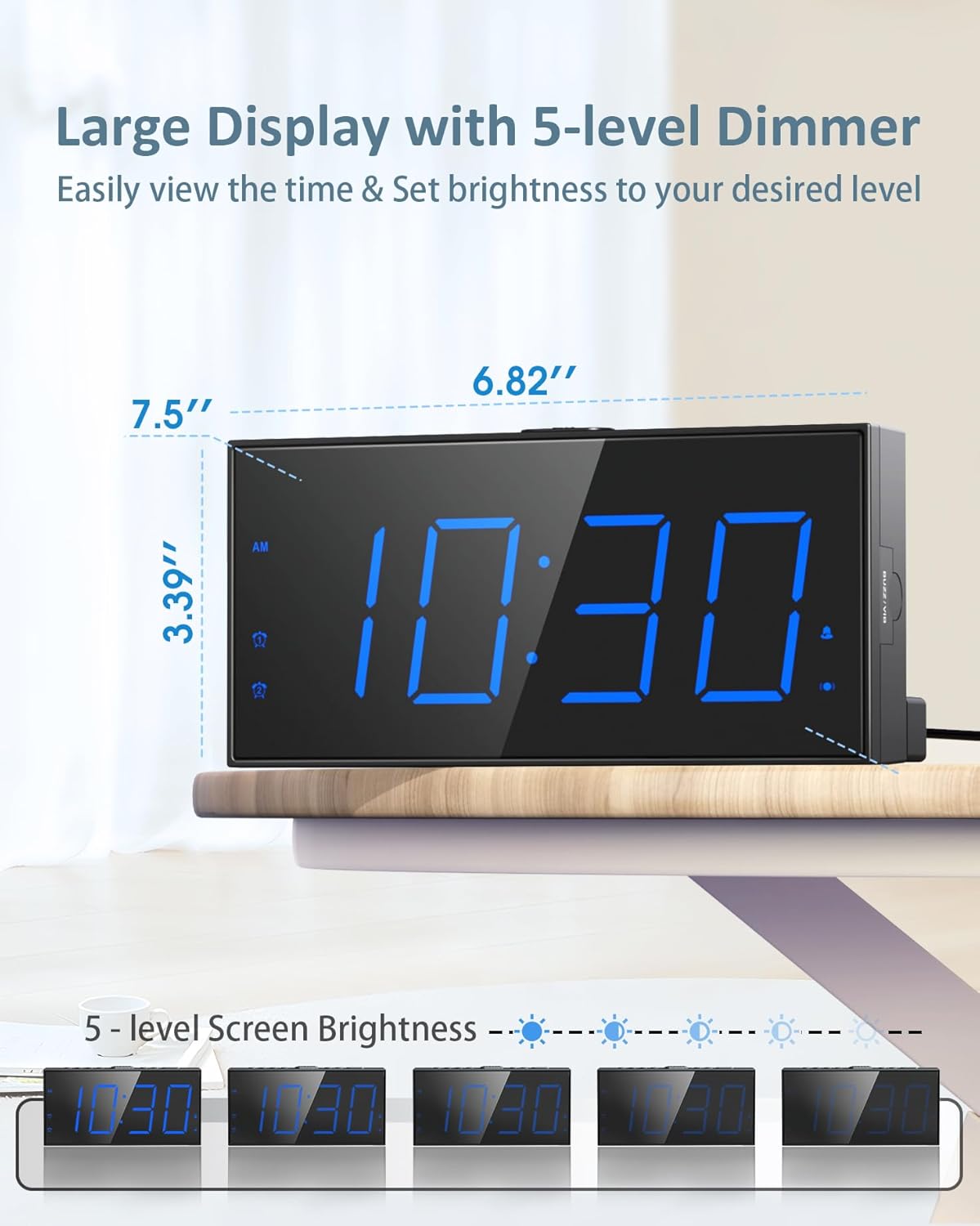 Alarm Clock with Bed Shaker, Vibrating Alarm Clock for Heavy Sleepers