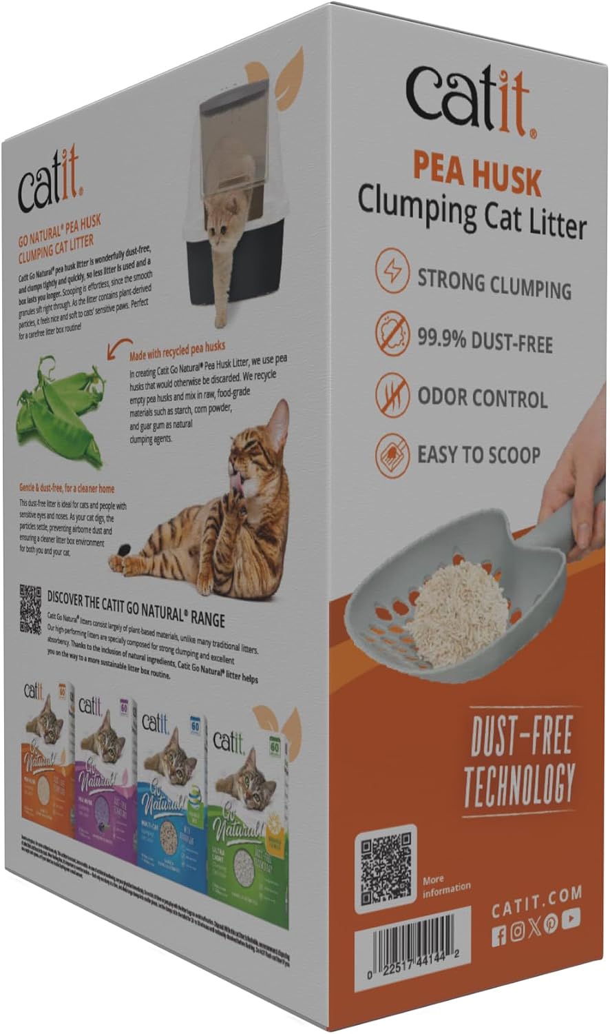 Catit Go Natural Pea Husk Clumping Cat Litter, 12.3 lb, Natural