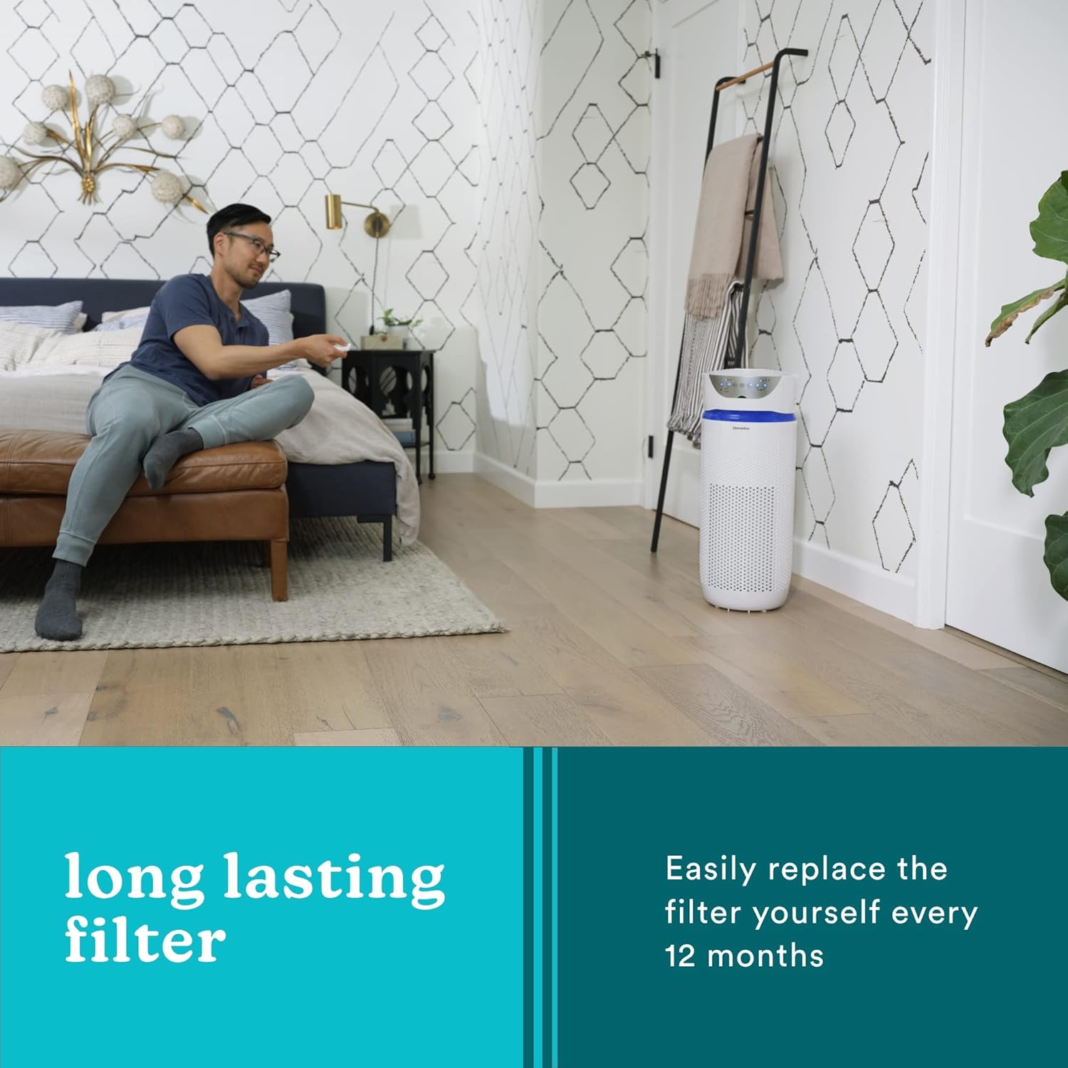 Homedics 5-in-1 UV-C Air Purifier - 360-Degree HEPA Filter for 1, 593 Sq Ft, Extra Large Air Purifiers for Bedroom and Home, Essential Oil Pads