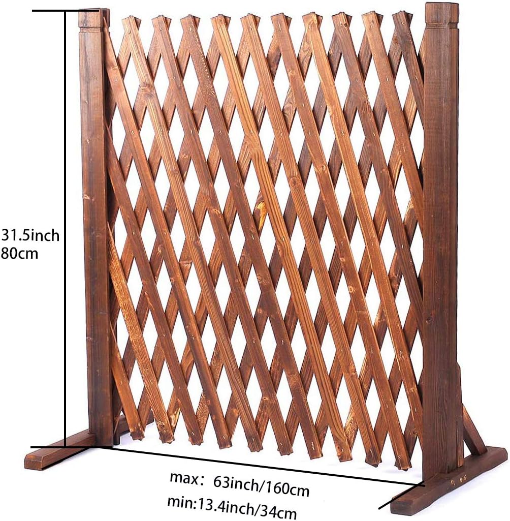 jxgzyy 2 Pack Expandable Wood Garden Fence Wooden Pet Gate Retractable Wooden Fence Gate Freestanding Wooden Fence Gate for Garden Patio Decorative