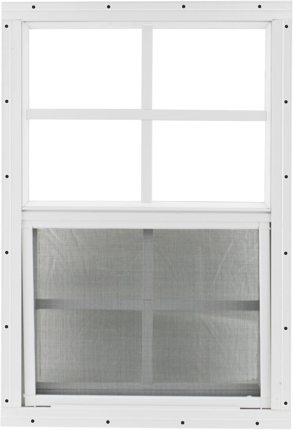 Shed Windows and More 14" X 21" White Flush Mount Tempered Glass, Playhouse Windows, Chicken Coop Windows