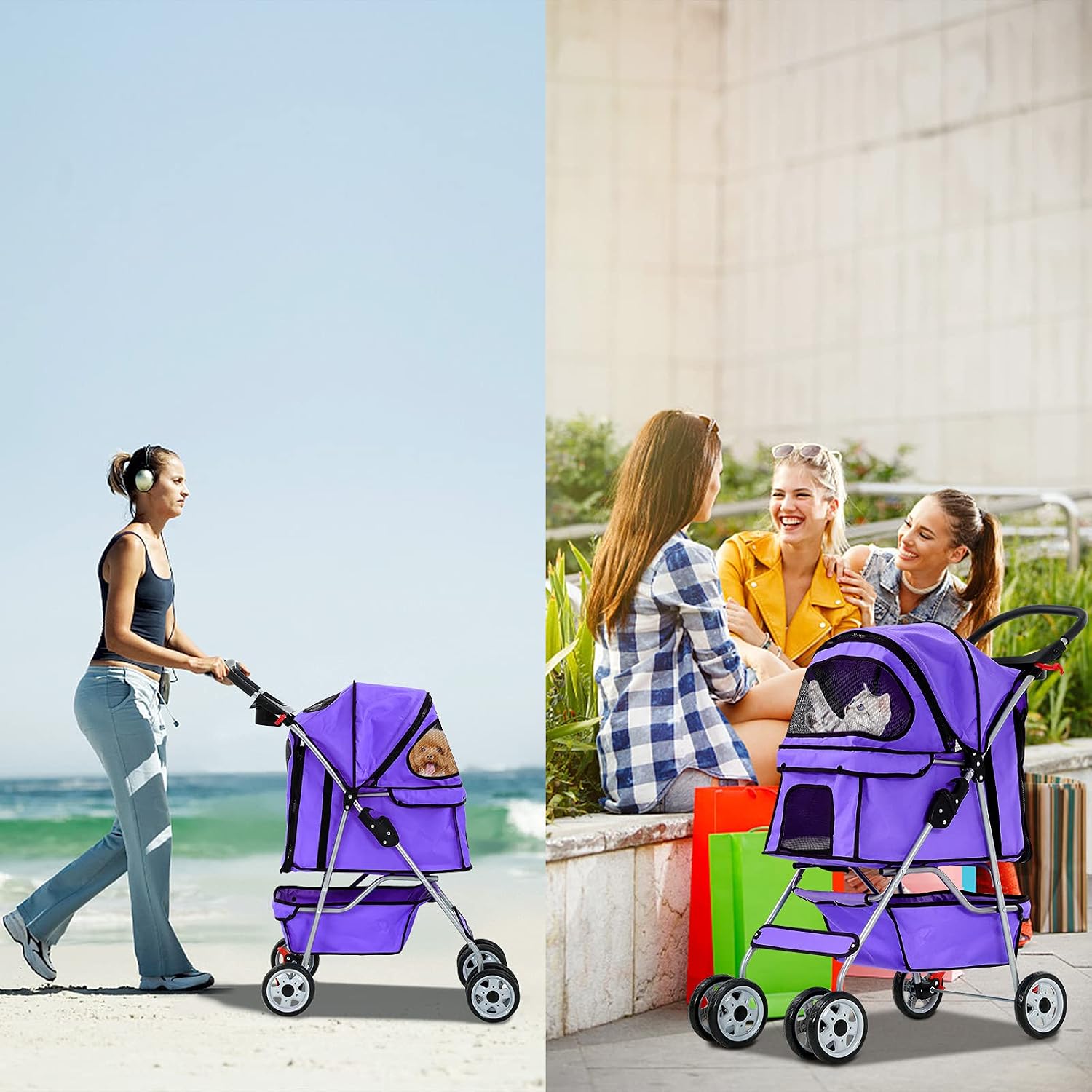 Best 4 Wheels Pet Stroller for Dog and Cat Stroller