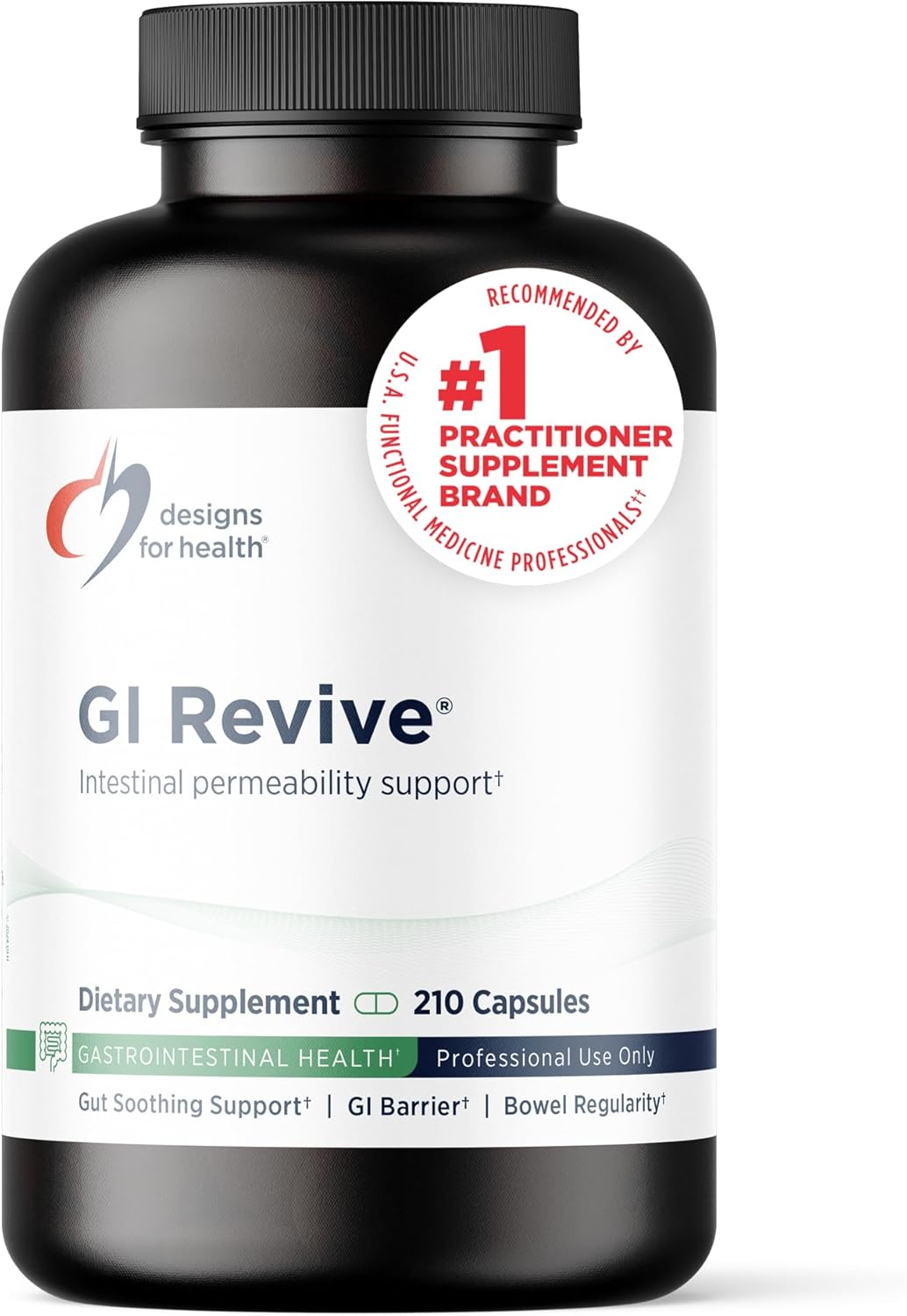 Designs for Health GI Revive - Slippery Elm Gut Health Support with Licorice Root, L-Glutamine + Zinc Carnosine - MSM