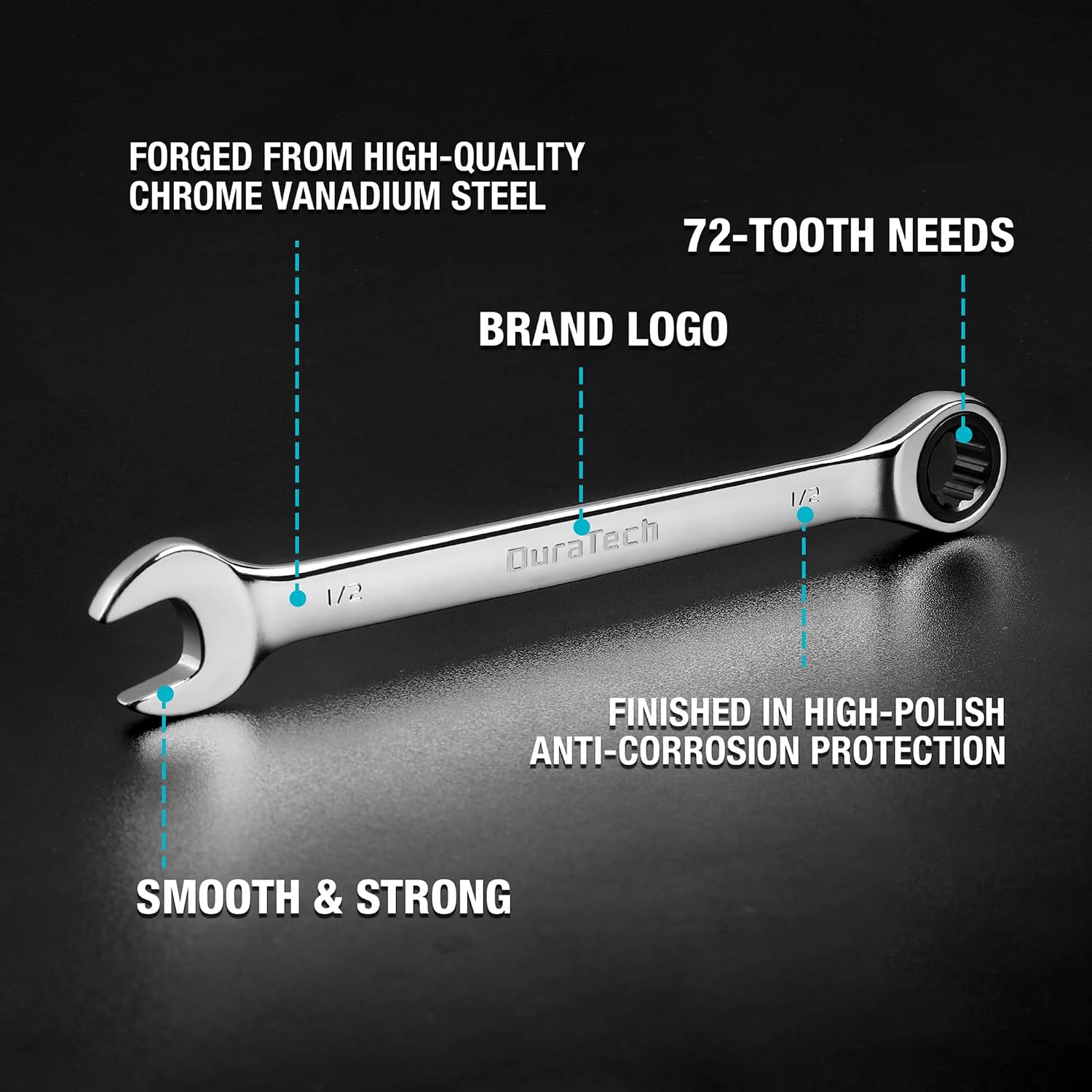 DURATECH 22-Piece Ratcheting Wrench Set, Combination Wrench Set, Metric&SAE
