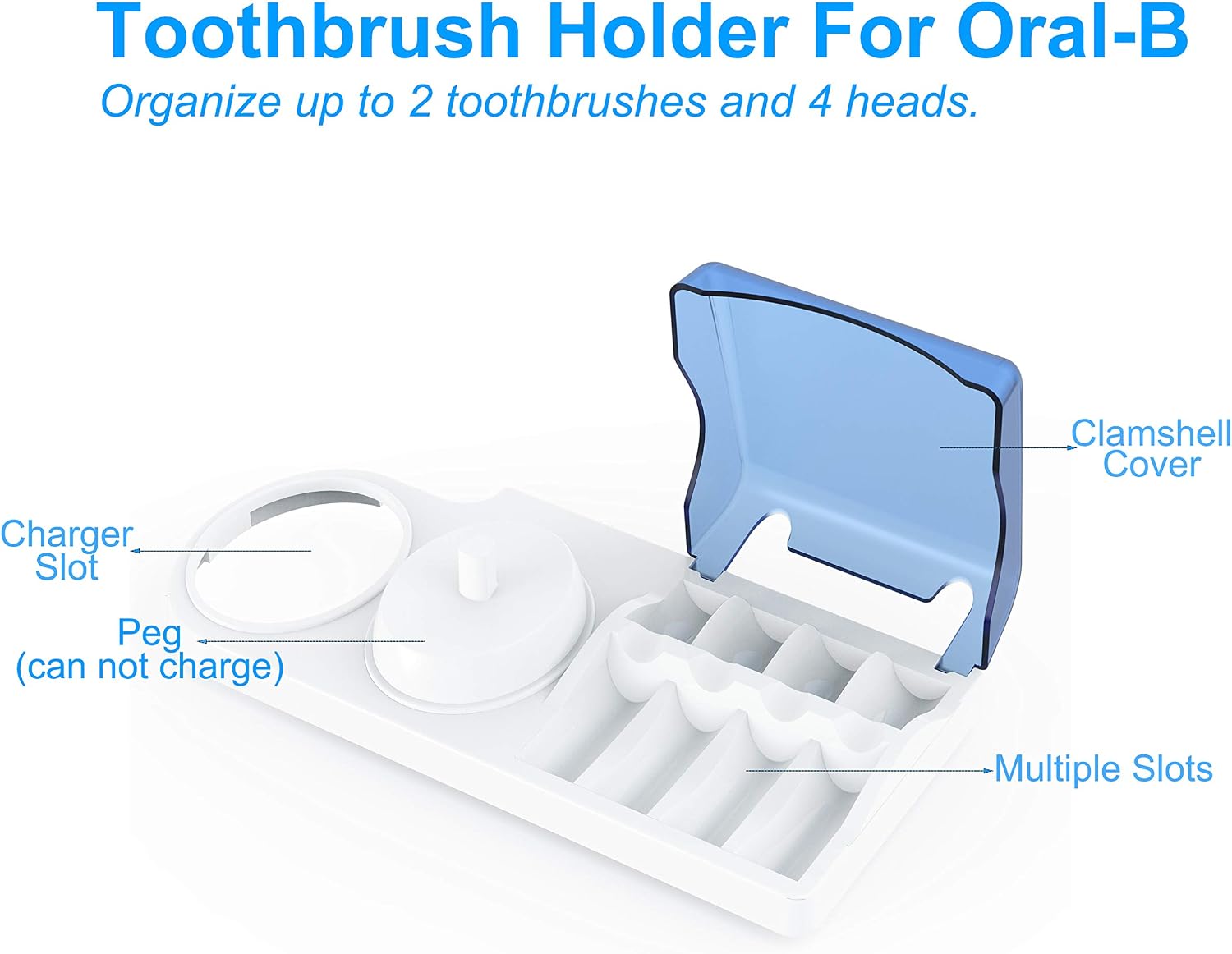 Toothbrush Holder Holder Compatible with Oral-B Electric toothbrushes handpiece, Stand for 4-Push-on Brushes
