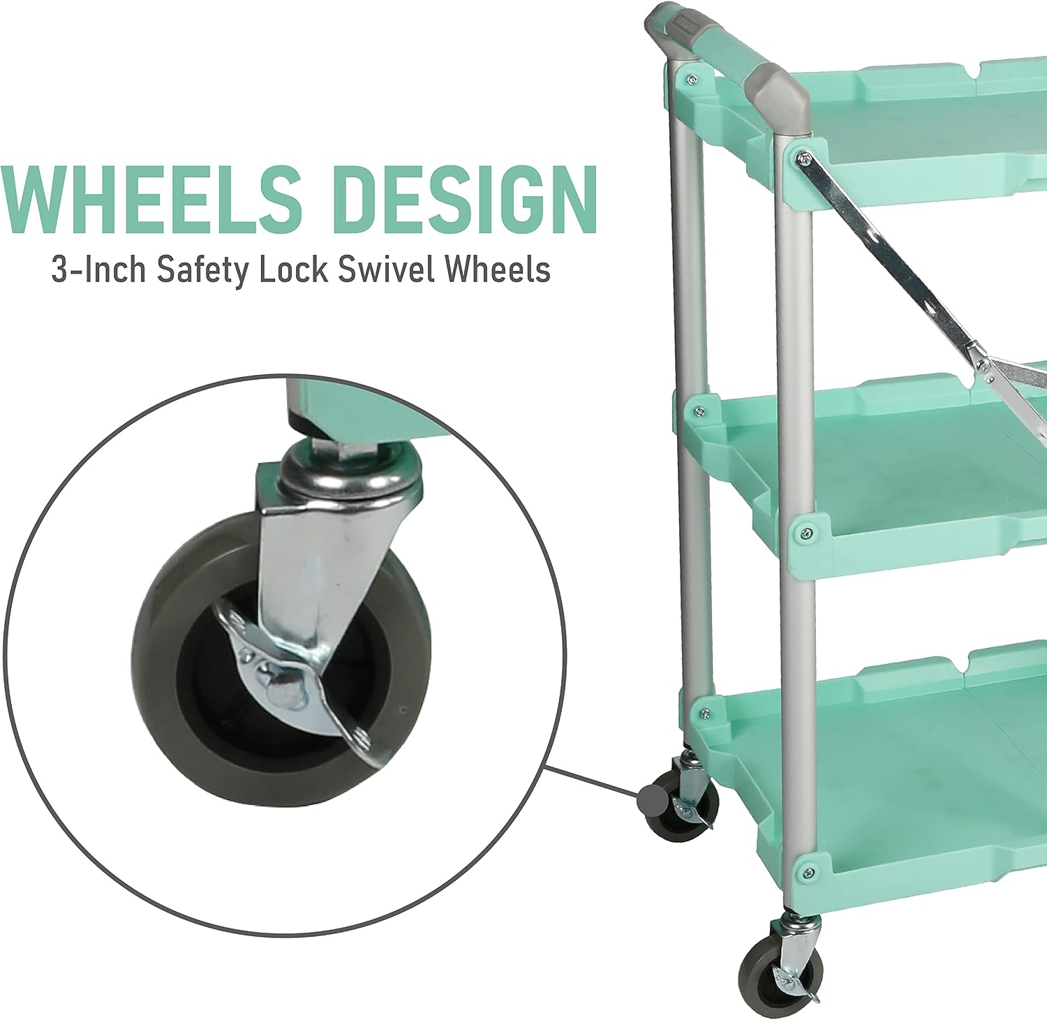Olympia Tools 85-188 Pack-N-Roll Folding Collapsible Service Cart, 150LB Capacity, Black