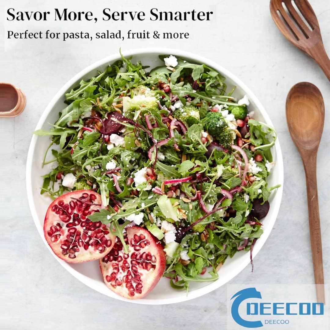 DeeCoo 7 Pack Porcelain Pasta Bowls Ceramic, Large Serving Bowl, Wide and Shallow, Set 8.3 Inch - 30 Ounce - for Pasta, Salad, Cereal