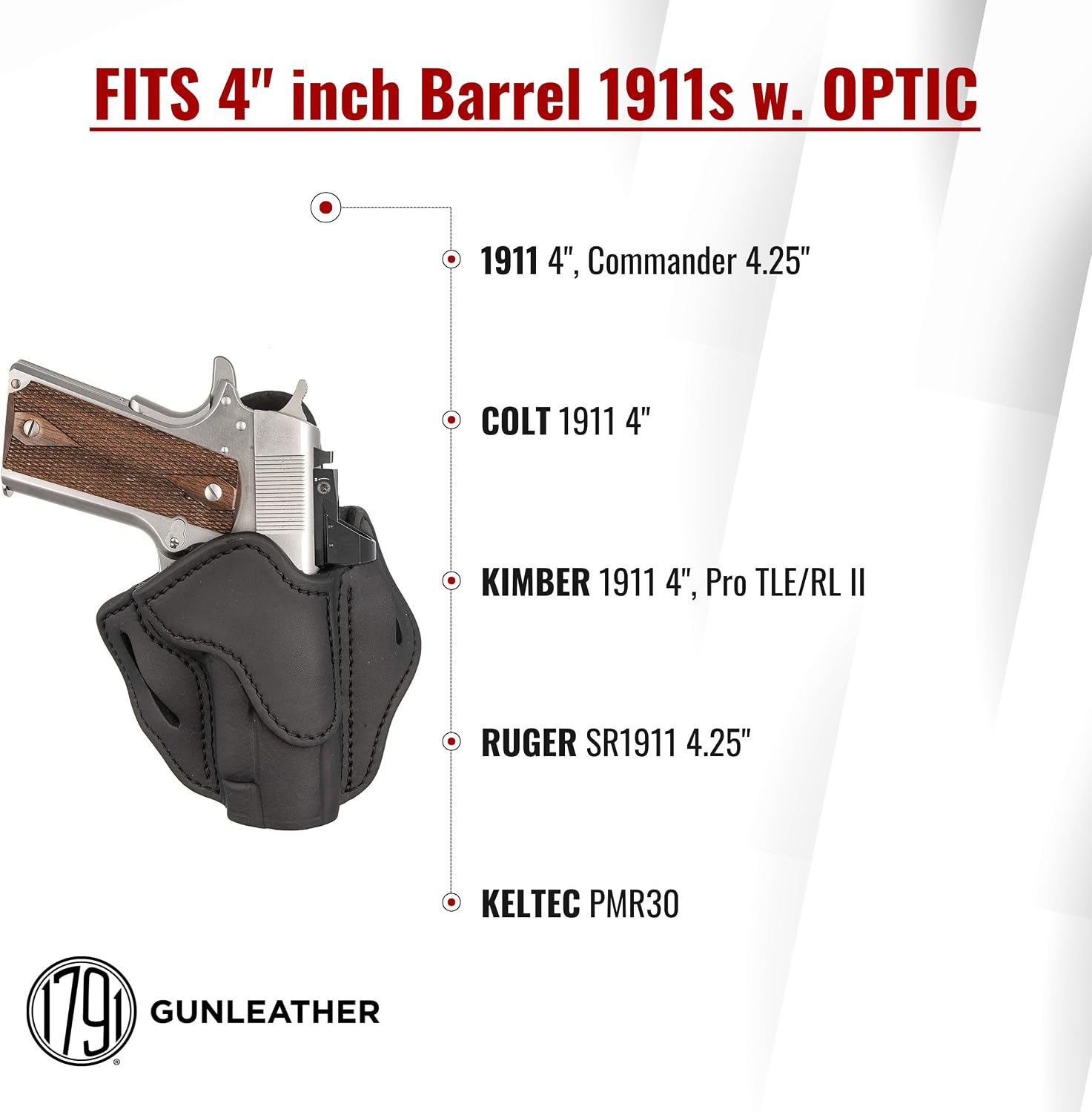 1791 Optic Ready Holster Fits 4-inch 1911 Commander & 1911 Officer Models