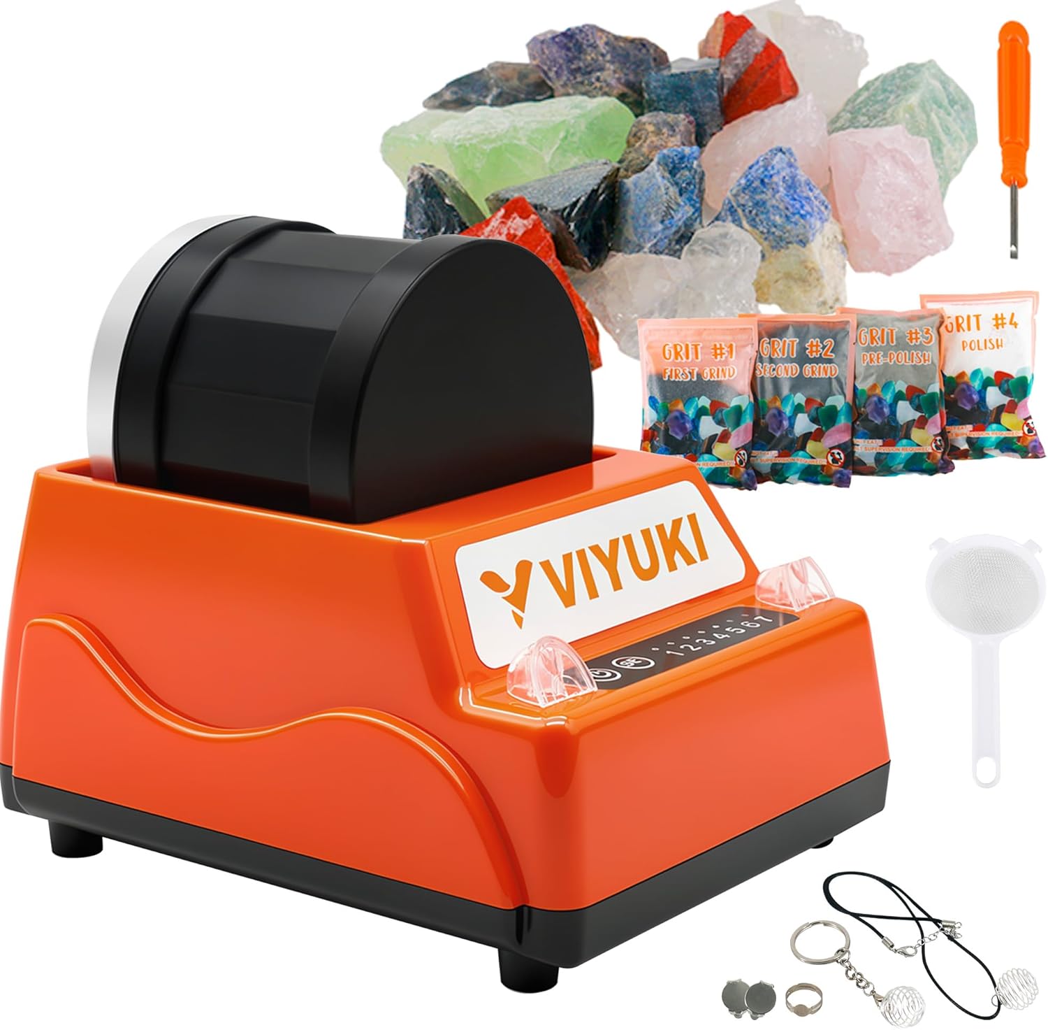 Professional Rock Tumbler Kit -6LB Rock Polisher(Double Barrel)