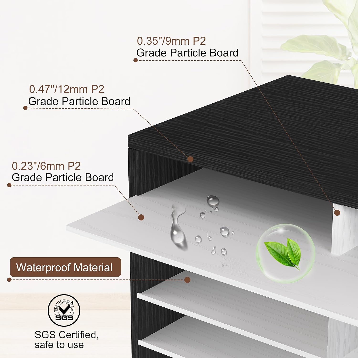 EasyPAG 12 Compartments Wooden Literature Organizer with Adjustable Shelves, 6000 Sheets Capacity Paper Organizer
