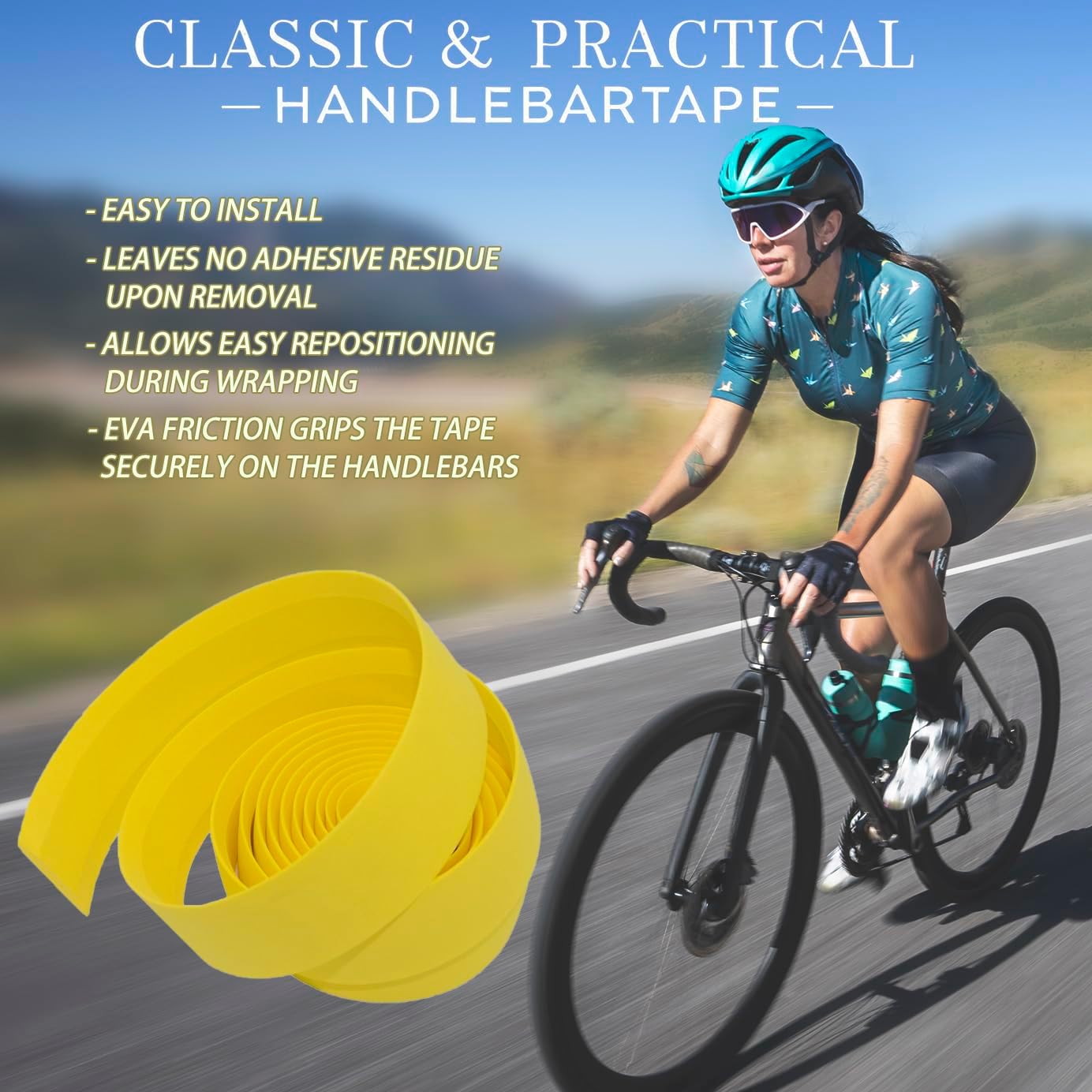 KINGOU EVA Road Bike Handlebar Tape Bicycle Bar Wraps - 2PCS Per Set
