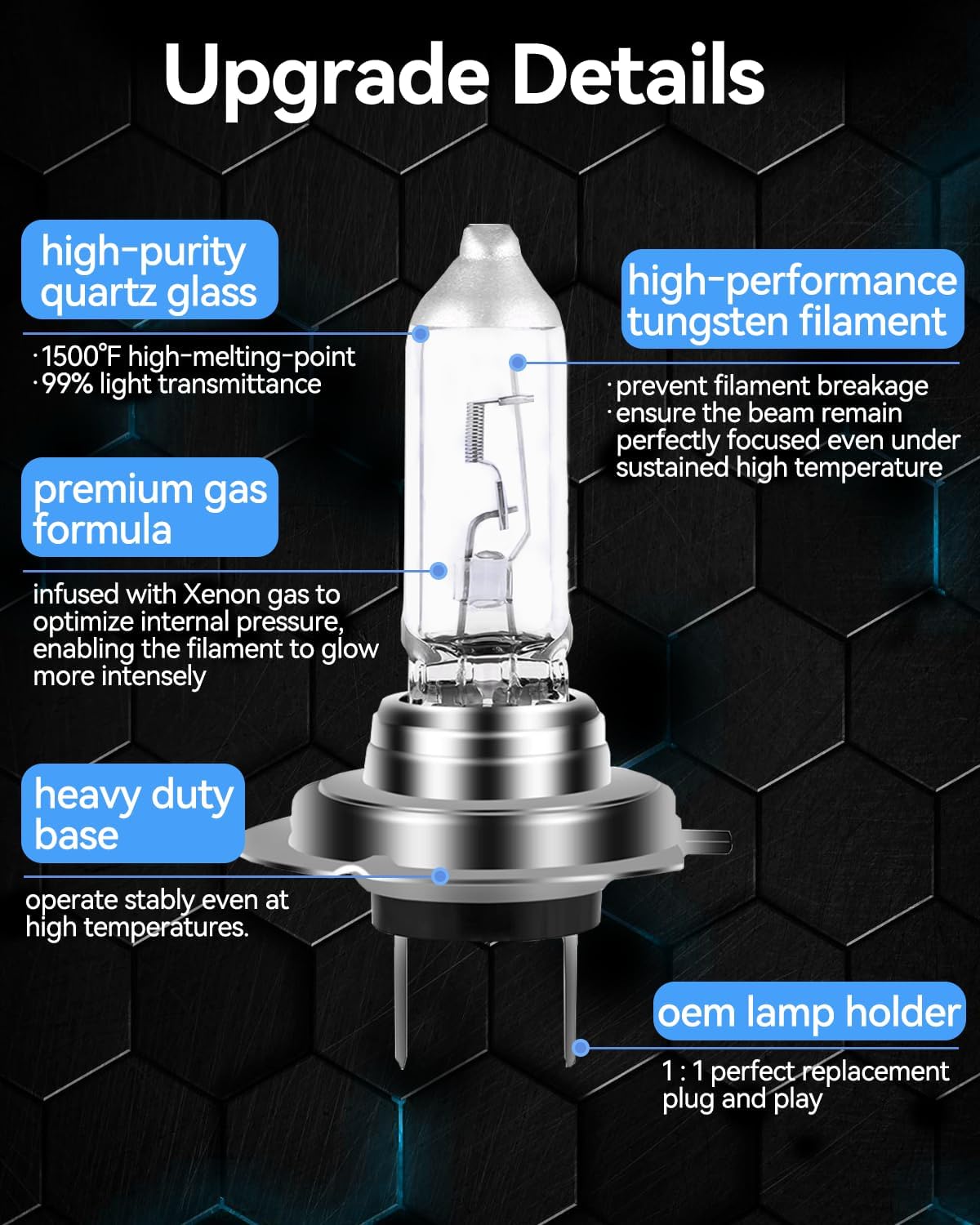 NEWBROWN H11 Headlight Bulb Halogen 5000K Super White Light Long Life Replacement PGJ19-2 12V/55W (H11, 2 Pack)