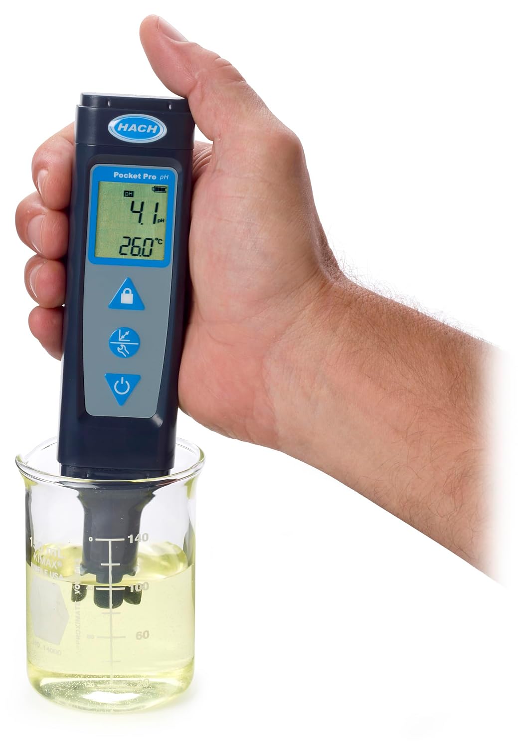 Hach Pocket Pro pH Tester, pH and Temp Testing, 9531000 | pH Meter for Water Analysis, Large LCD Screen, Replaceable Batteries, Built-in Diagnostics