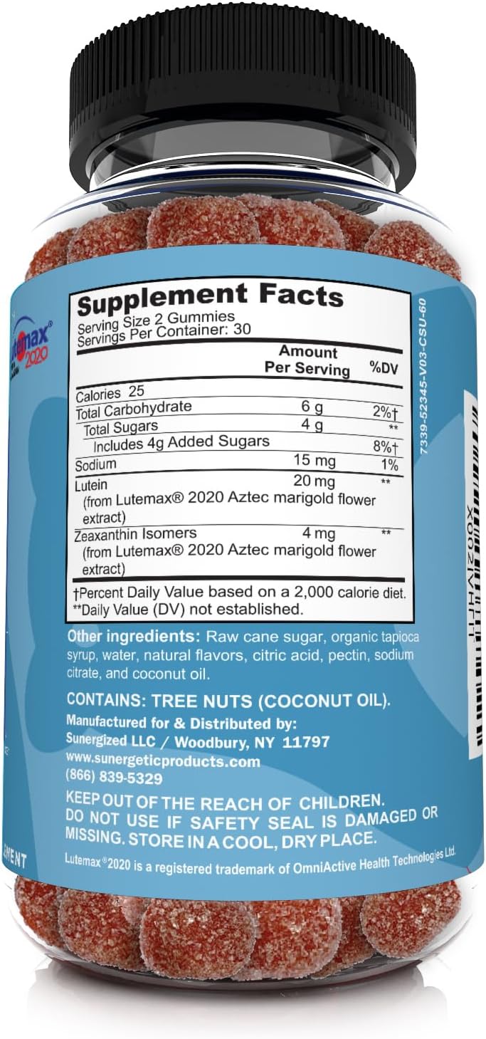 Premium Eye Support Gummies–Lutein Gummies with Zeaxanthin Supports Overall Eye Health