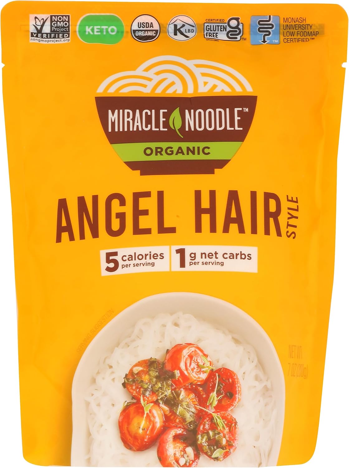 Miracle Noodle Organic Plant Based Angel Hair Noodles, 7 OZ