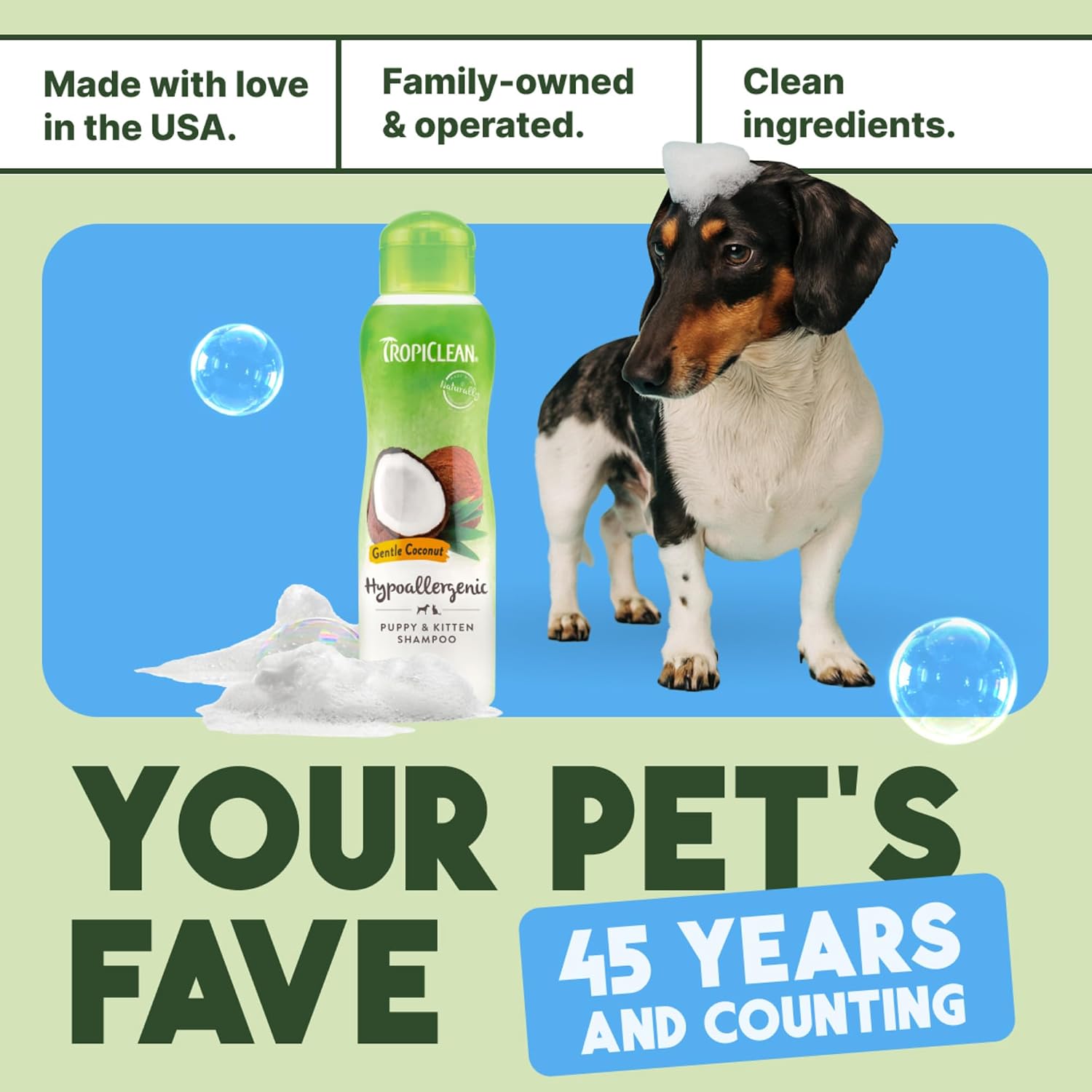 TropiClean Deodorizing Dog Shampoo, Berry & Coconut Scent, 2.5 Gallon
