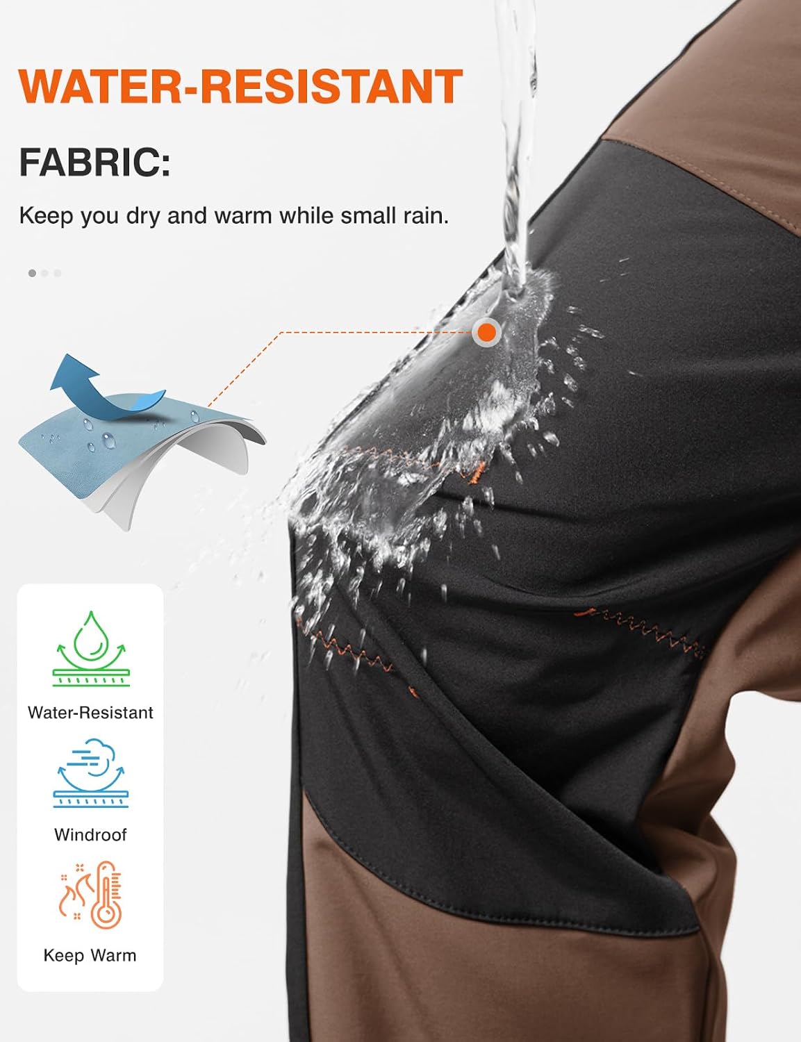 TBMPOY Men's Snow Ski Hiking Pants Waterproof Winter Fleece Lined Pants Camping Skiing Ice Fishing Pants with Belt