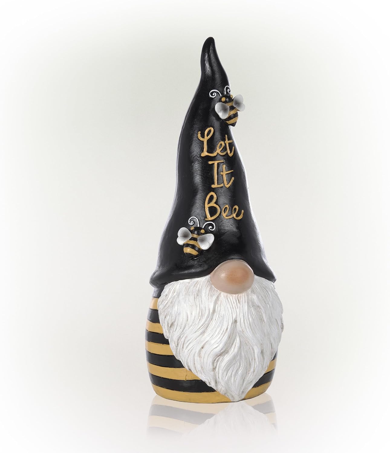 Alpine Corporation 12" Tall Traditional Outdoor Garden Gnome Yard Statue Decoration