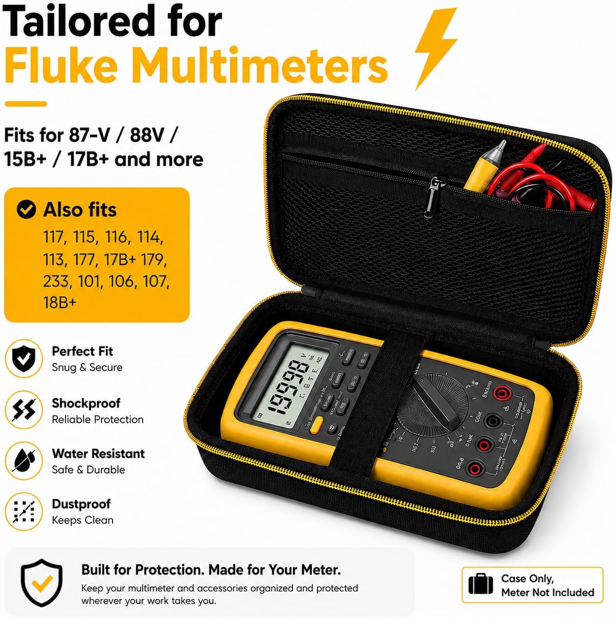 Comecase Hard Case for Fluke 87V/88V/15B+/17B+ and More Digital Multimeter