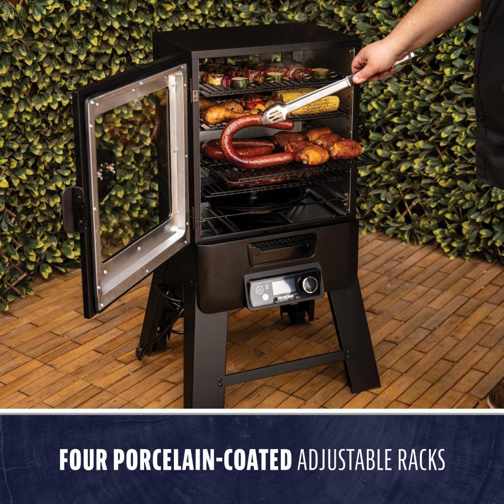 Pit Boss 3-Series WiFi & Bluetooth Digital Vertical Smoker with LCD Digital Controller and Wood Chip Tray, 880-Sq. In. 4-Rack Cooking Space