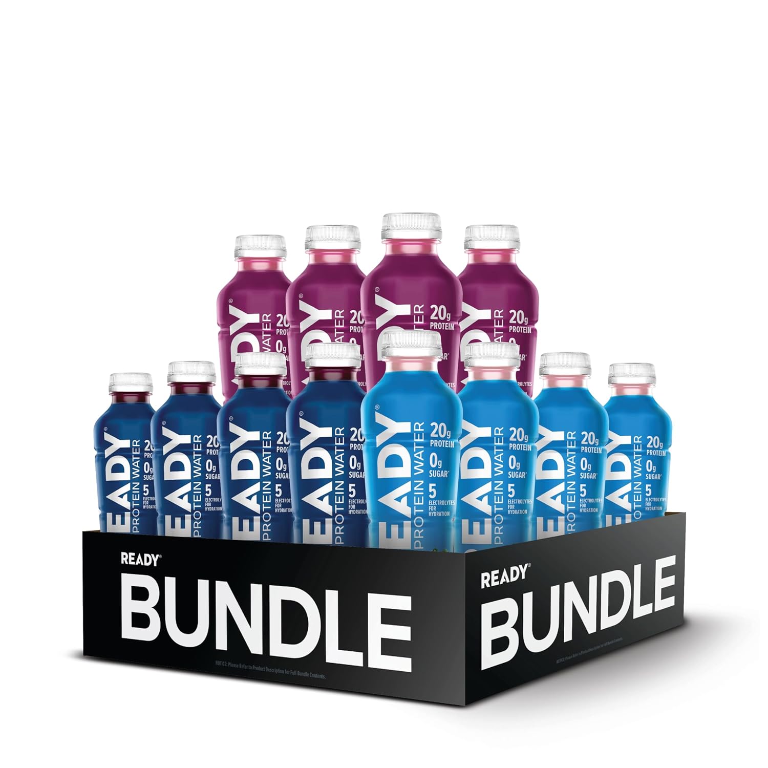 Ready Clear Protein Water, Blueberry, 20g Whey Protein Isolate, 12 Pack