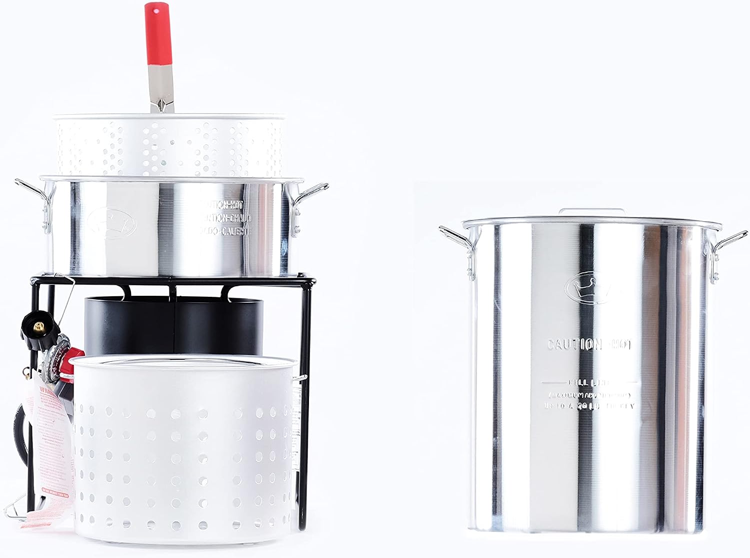 King Kooker Propane Outdoor Fry Boil Package with 2 Pots, silver, one size (12RTFBF3)