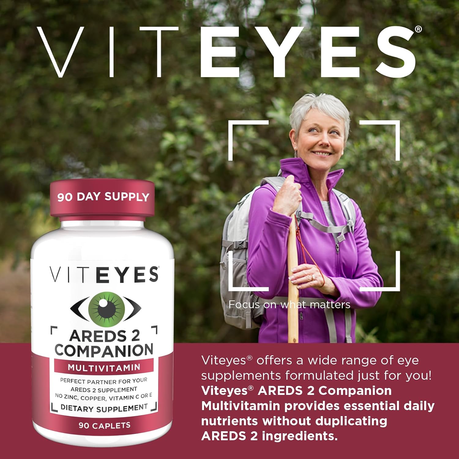 Viteyes Classic AREDS 2 Companion Multivitamin Supplement, Comprehensive Multivitamin Formula for AREDS 2 Users, 90 Capsules