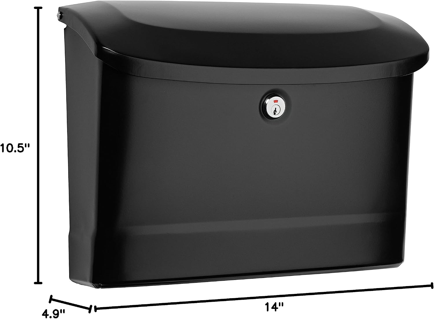 Architectural Mailboxes Princeton™ Locking, Wall-Mounted Mailbox for Outside, Metal Galvanized Steel Medium Mail Box with Lock and Key Drop Box, Black