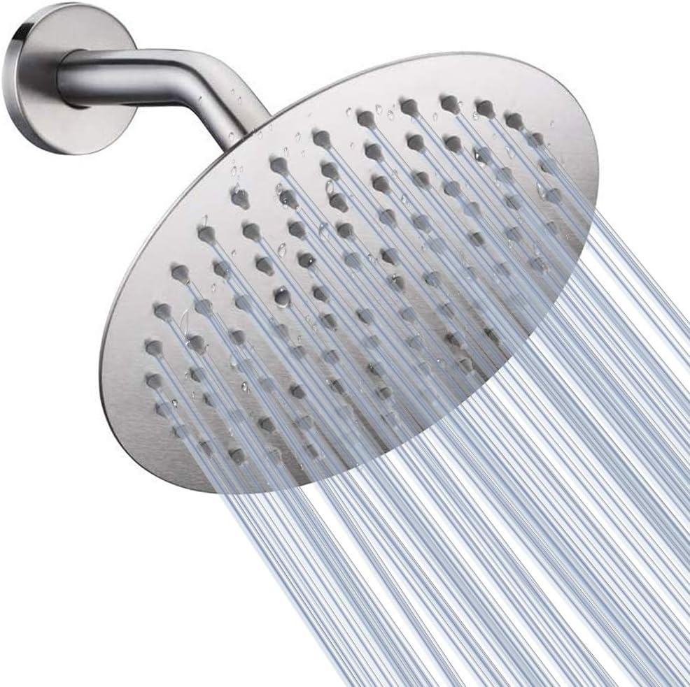 NearMoon Rain Shower Head, Ultra-Thin Design-Pressure Boosting, Awesome Some Experience, High Flow Stainless Steel Rainfall Head (10 Inch