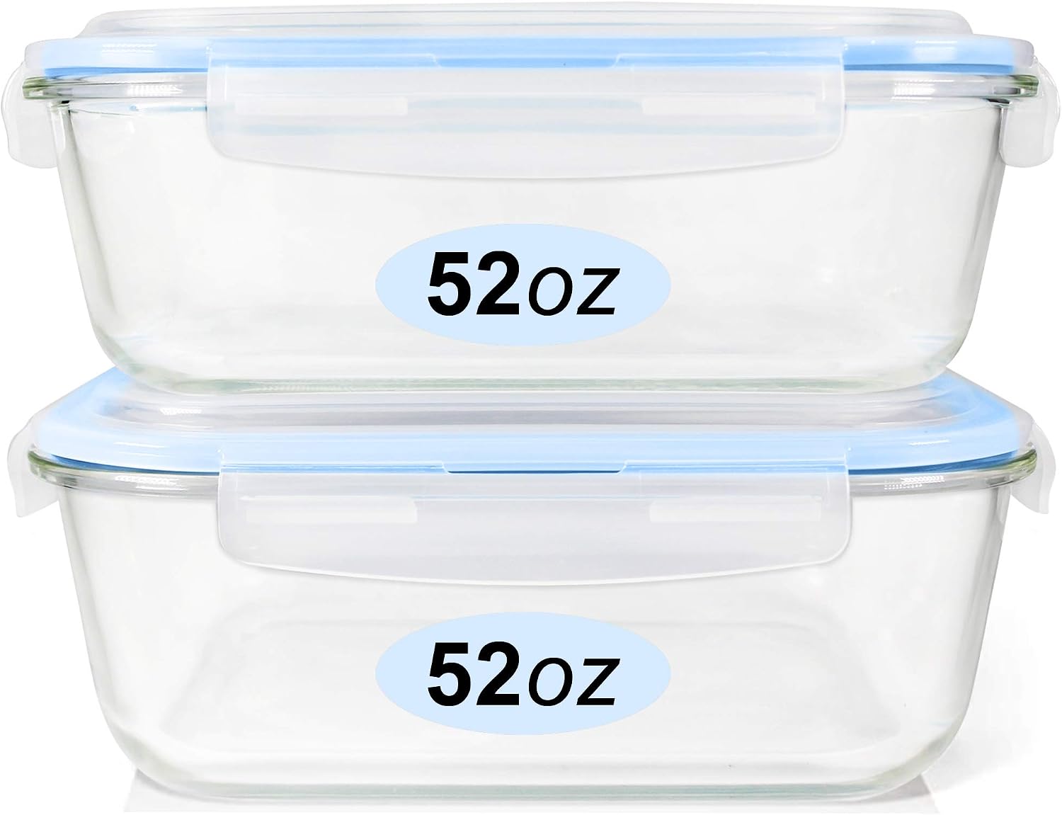 Glass Food Storage Containers Set, Large Size Containers with Lids, BPA-free Locking lids, 100% Leak Proof Glass Meal Prep Containers