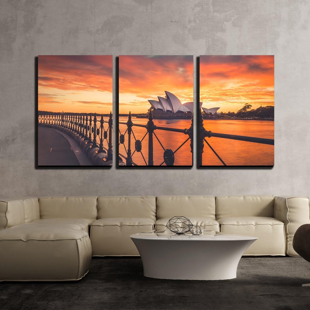 wall26 - 3 Piece Canvas Wall Art - Blue Ocean Waves - Modern Home Art Stretched and Framed Ready to Hang - 16"x24"x3 Panels